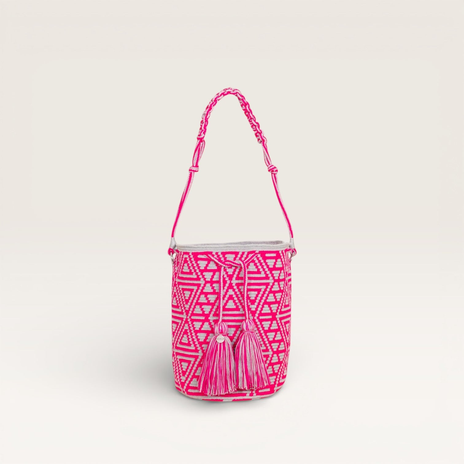 Geometric round shoulder bag | Magenta