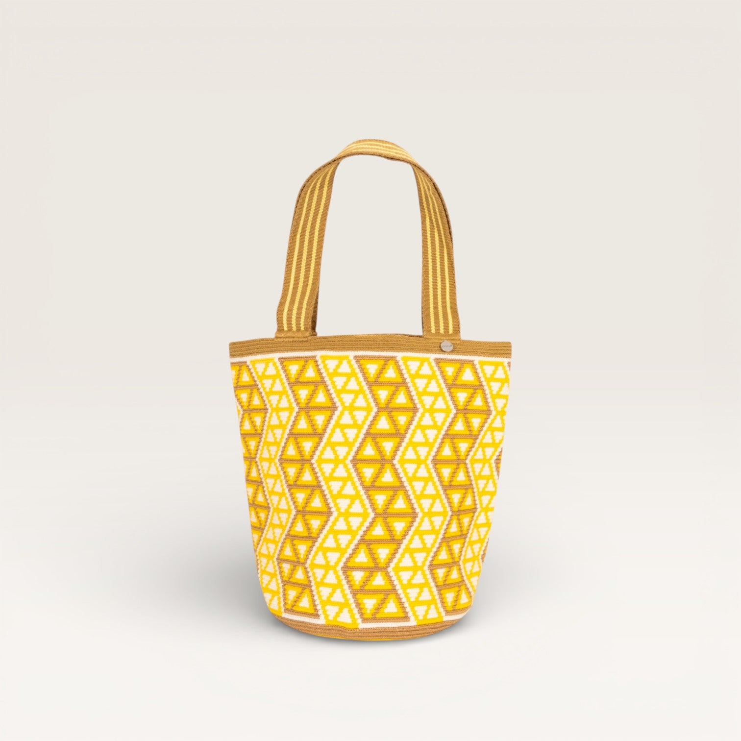Geometric round tote M | Daffodil
