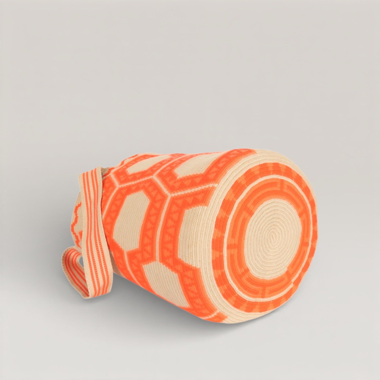 Geometric round tote L | Watermelon