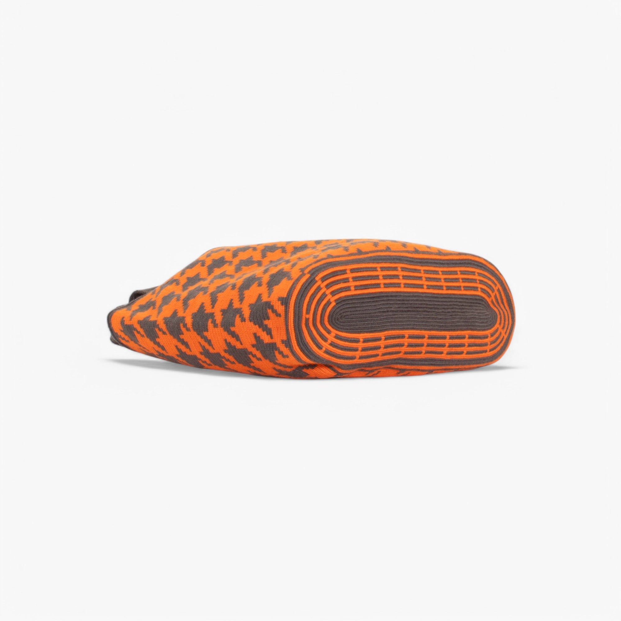 Houndstooth oval tote | Tangerine