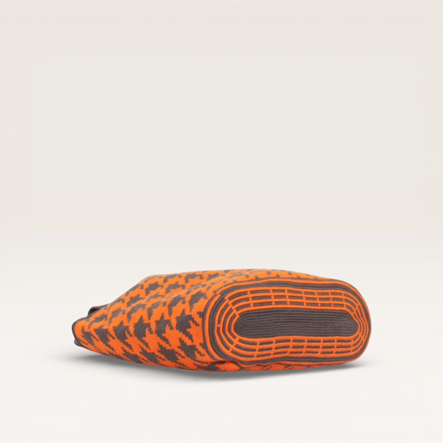 Houndstooth oval tote | Tangerine
