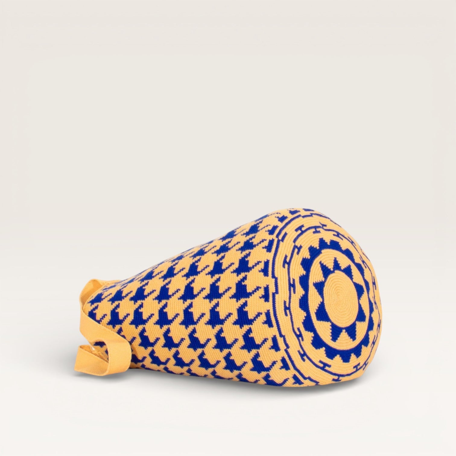 Houndstooth round tote bag | Midnight