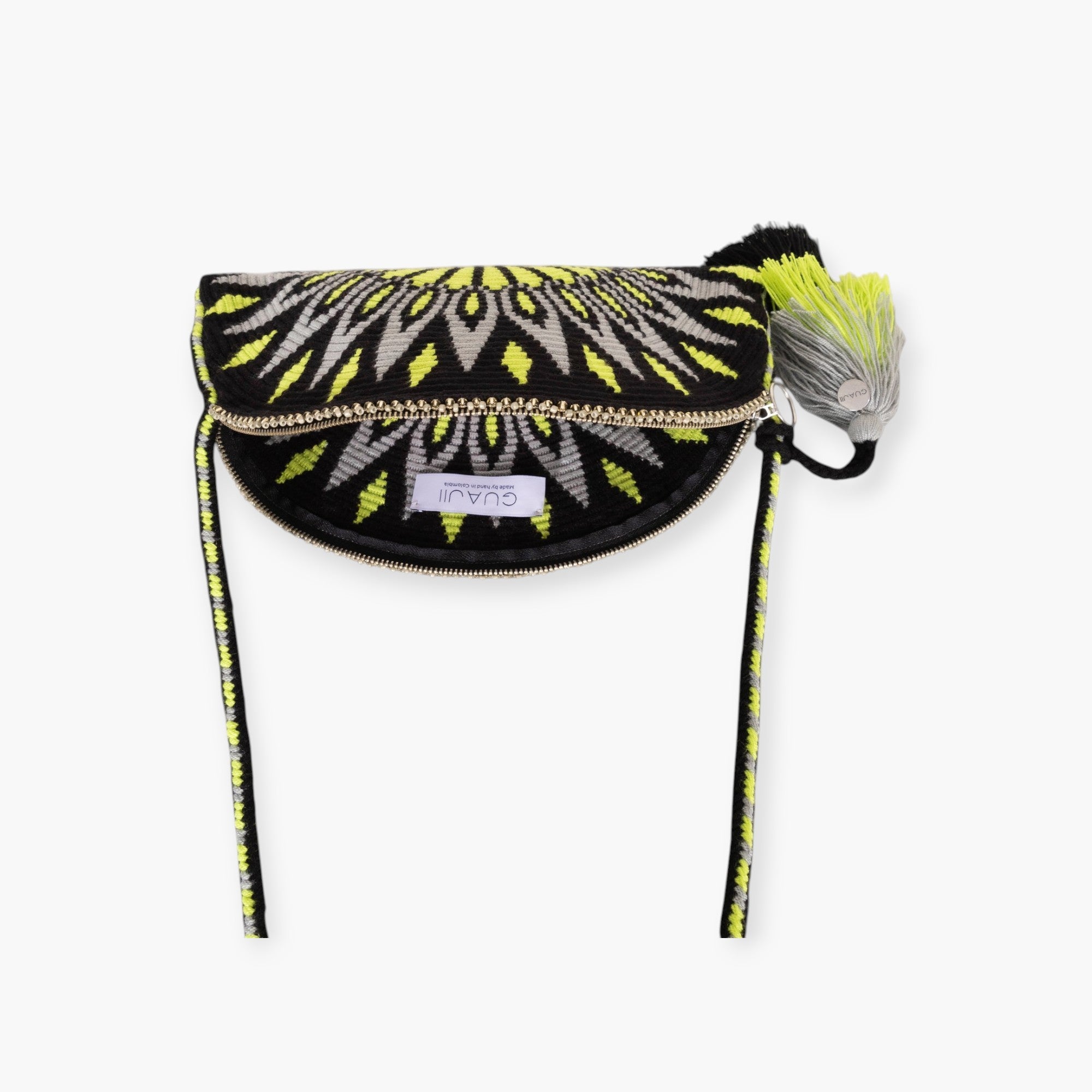 Geometric half-moon crossbody | Lime