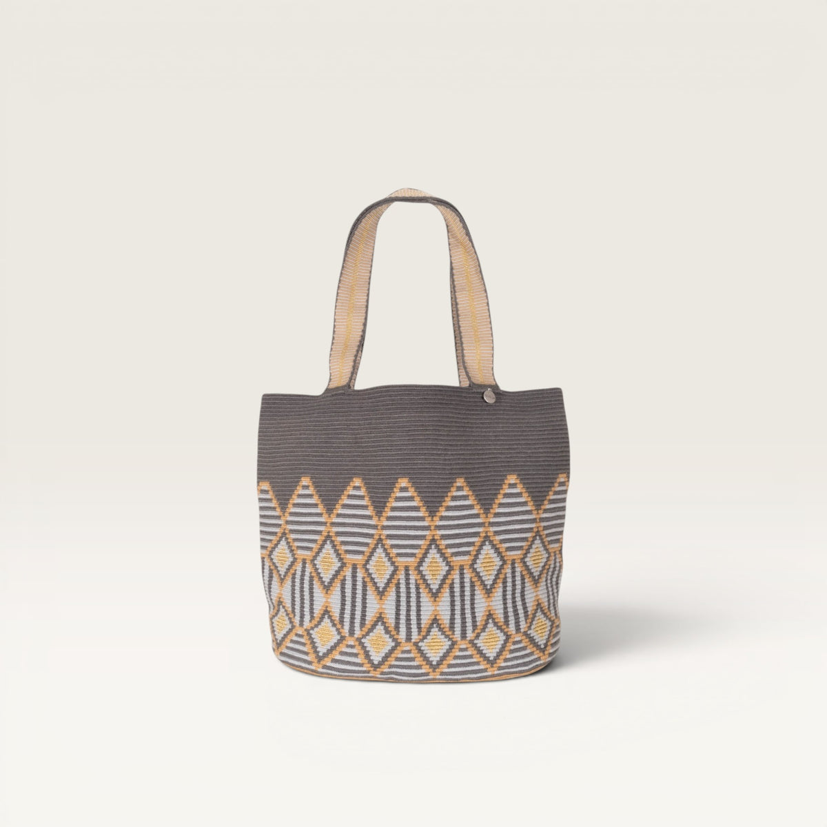 Geometric oval tote | Brass