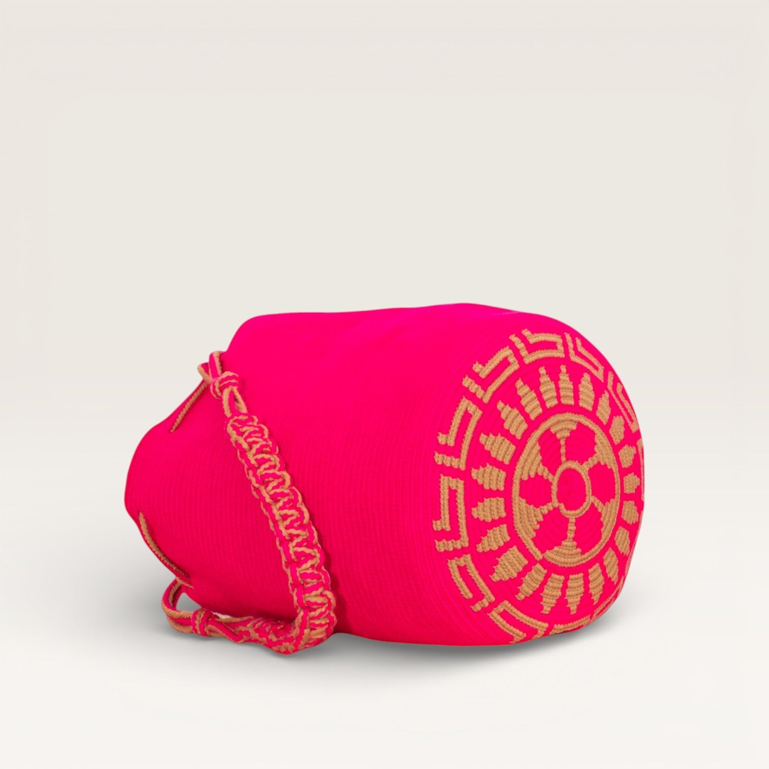 Solid round shoulder bag | Magenta