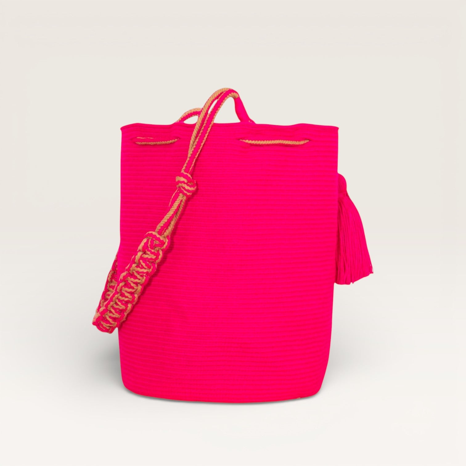 Solid round shoulder bag | Magenta