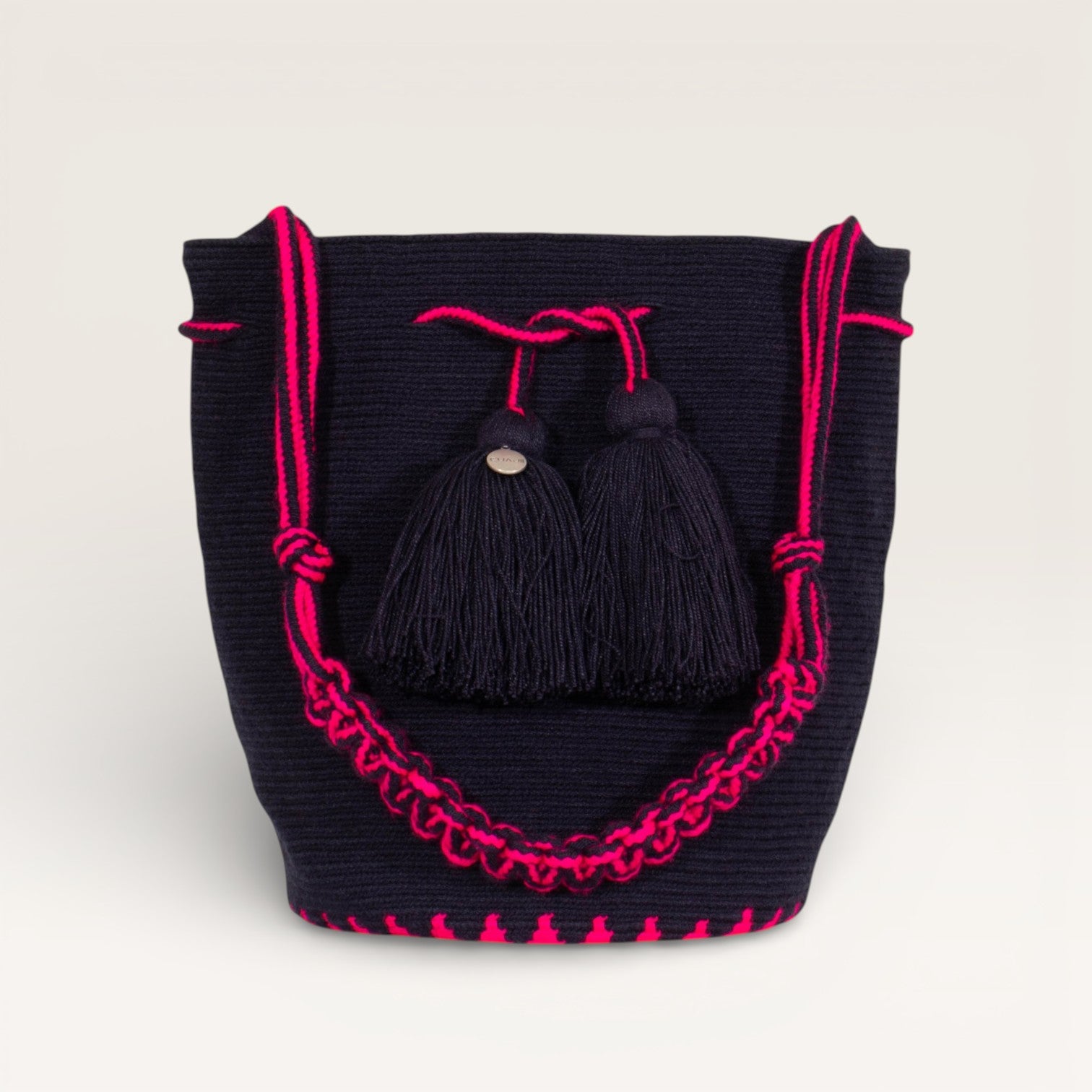 Solid round shoulder bag | Midnight