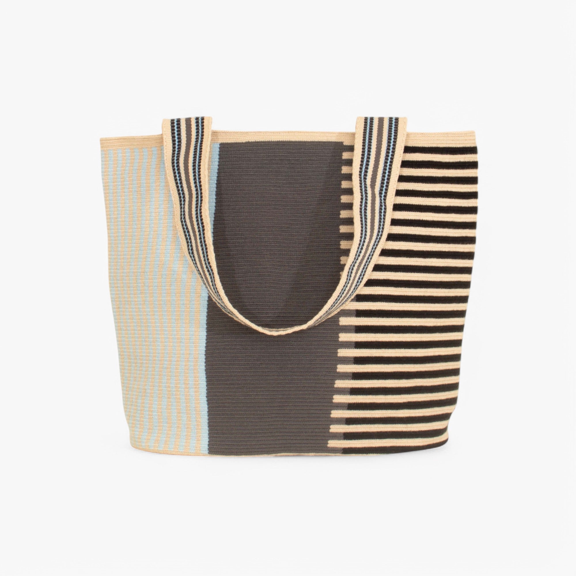 Stripe oval tote | Pebble