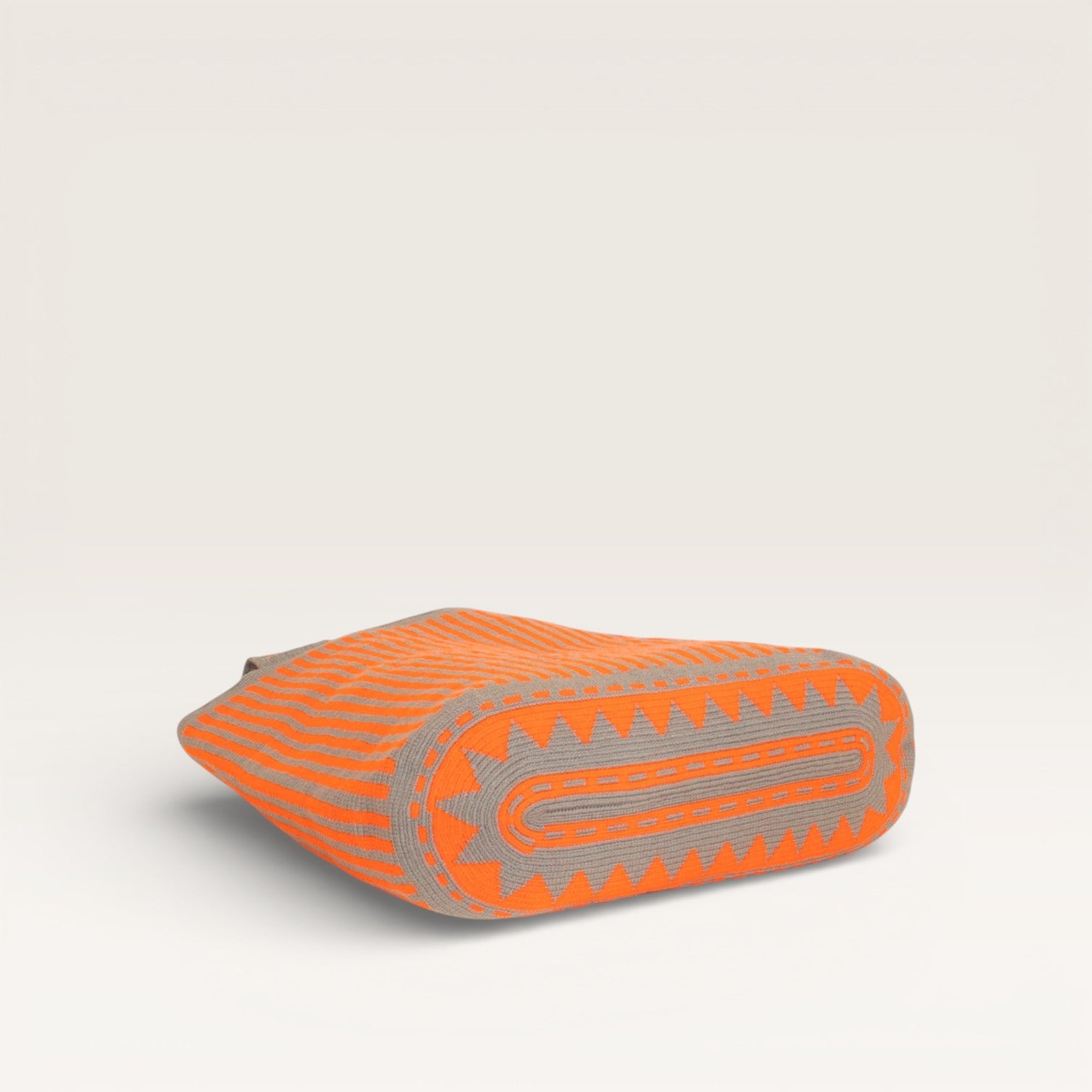 Striped oval tote | Tangerine