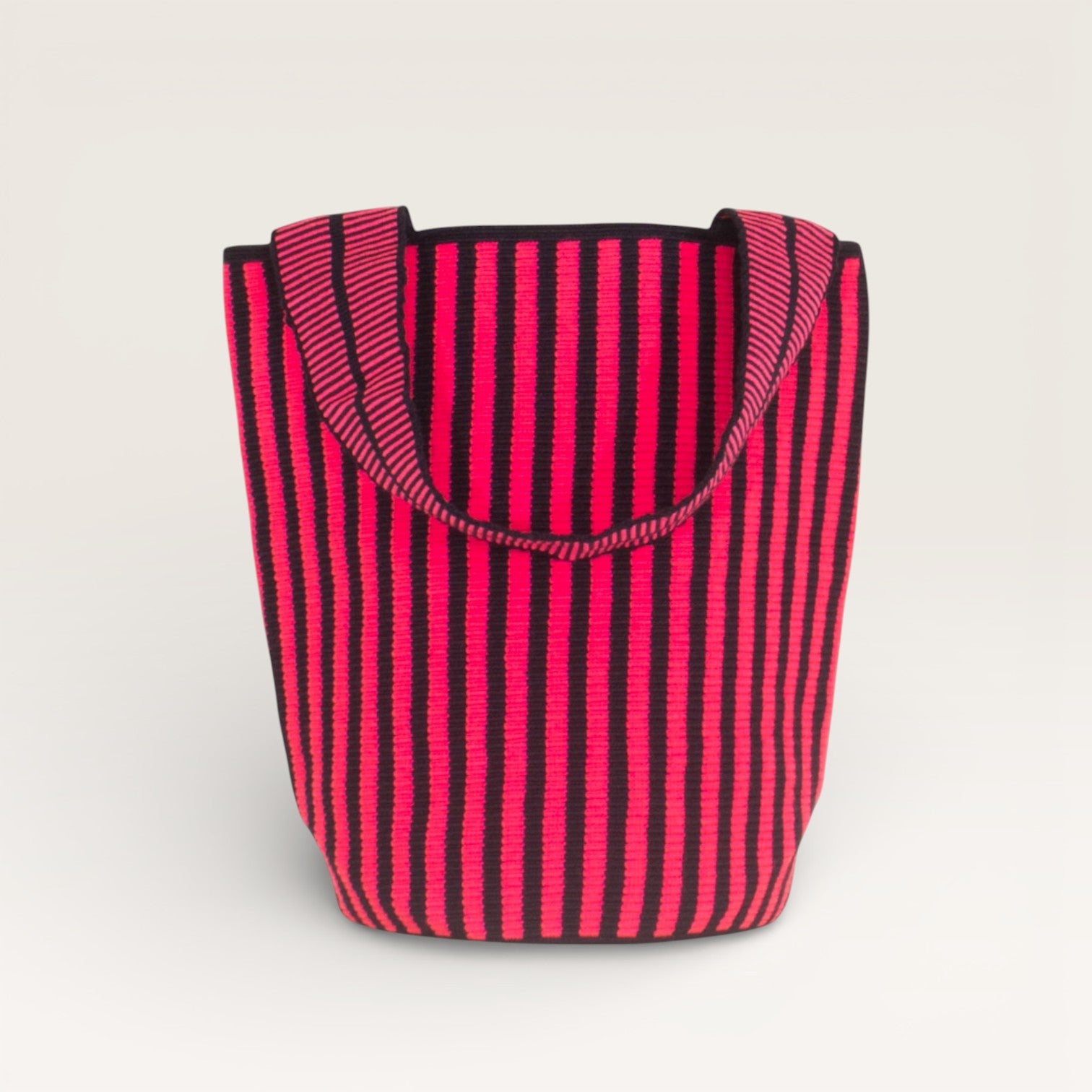 Striped round tote L | Aster