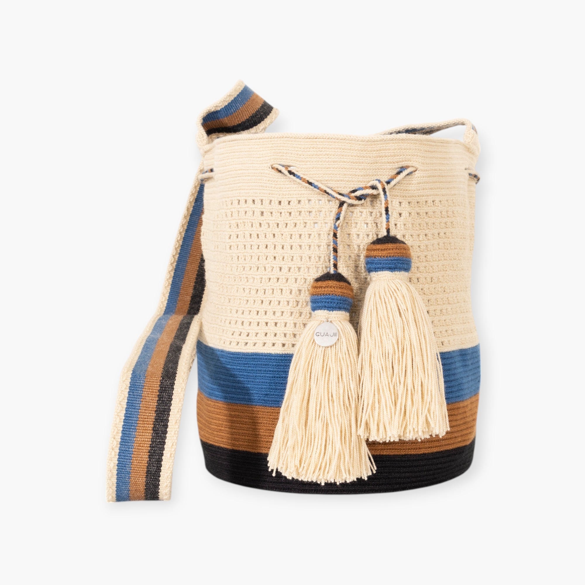 Striped net crossbody M | Chai