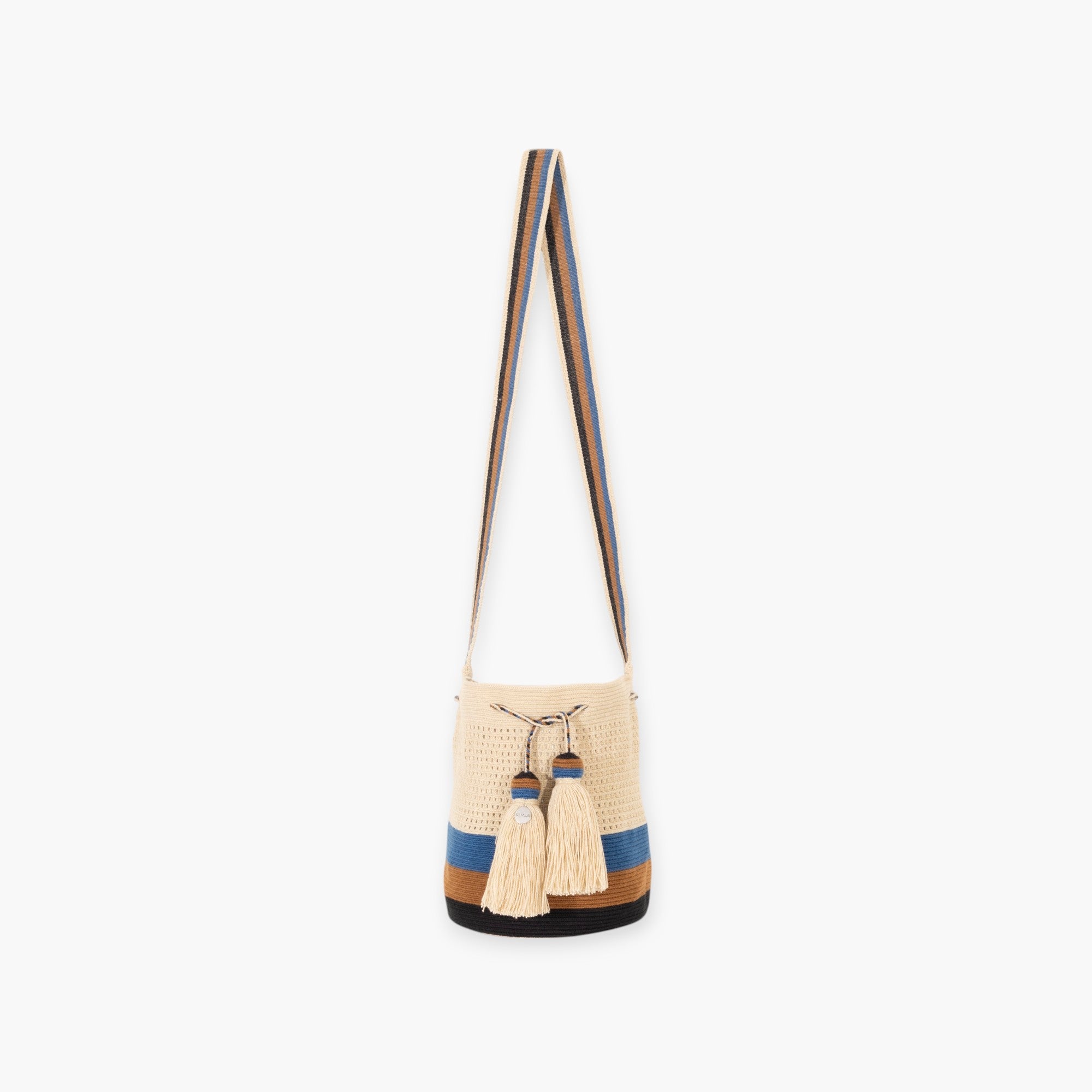 Striped net crossbody M | Chai