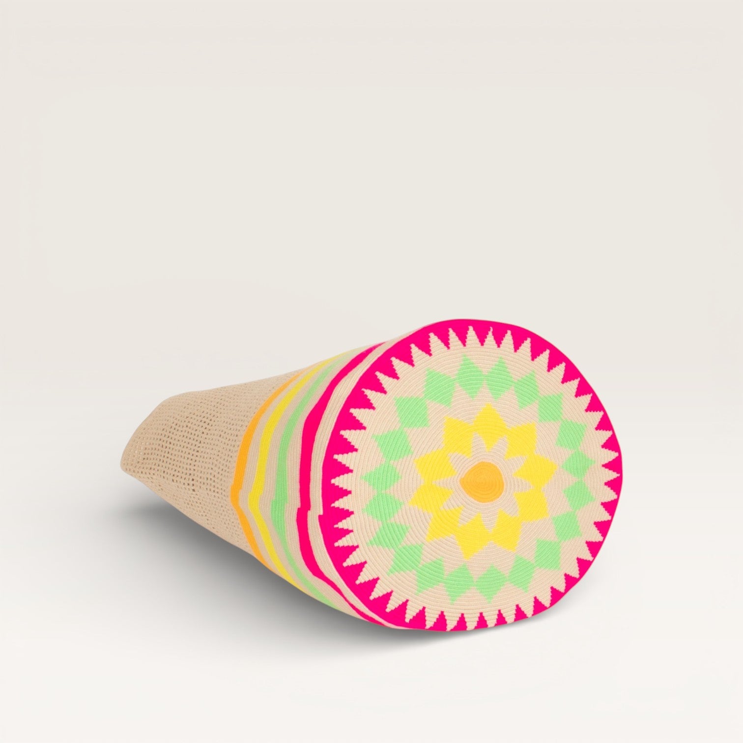 Striped net round tote bag | Tutti frutti