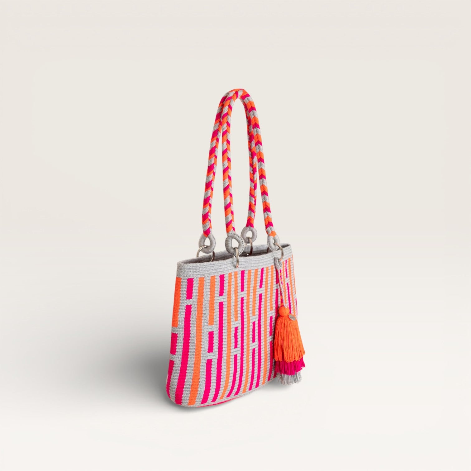 Striped oval shoulder bag | Sterling