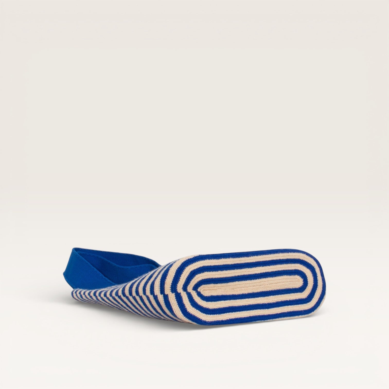Striped oval tote | Cobalt