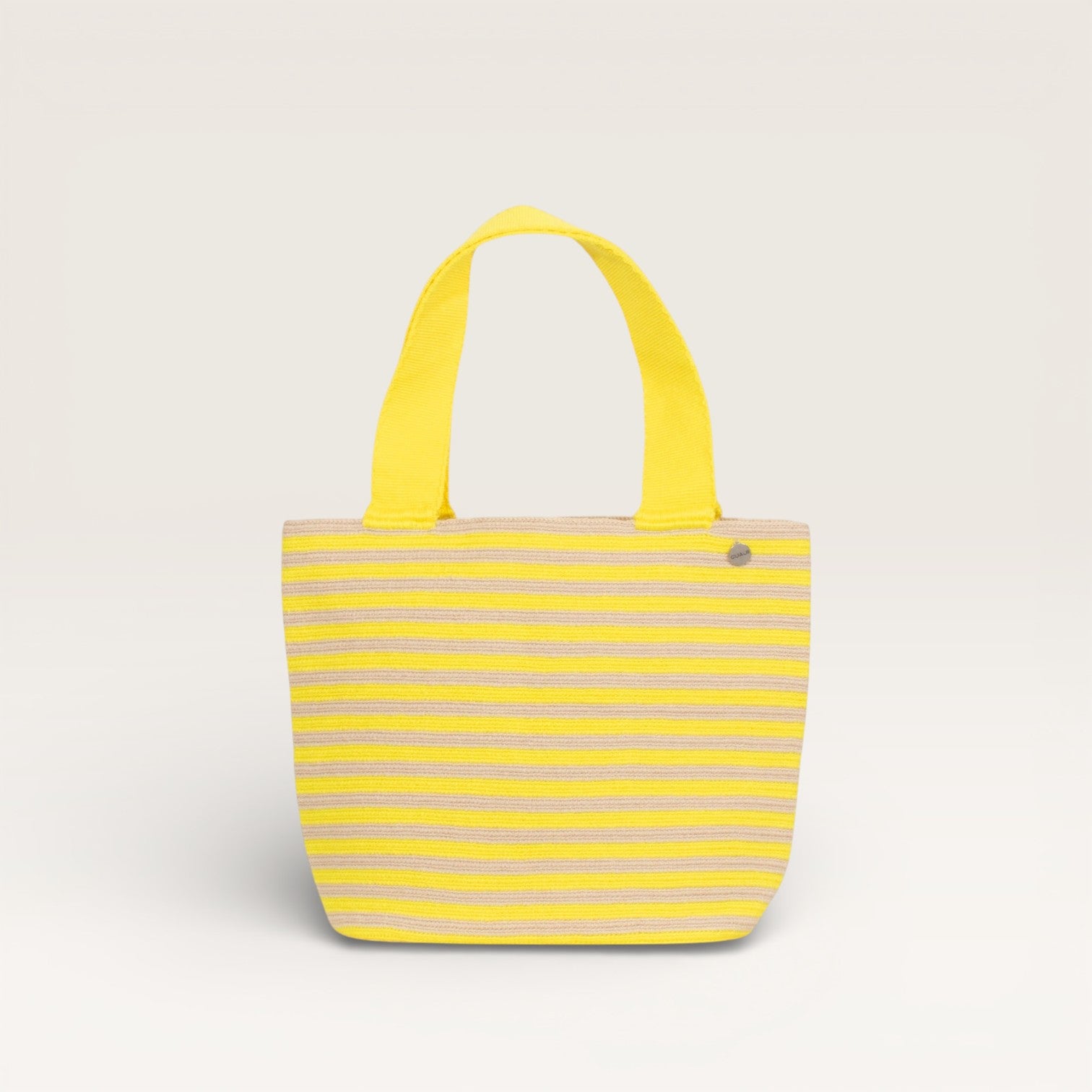 Striped oval tote | Lemon fizz