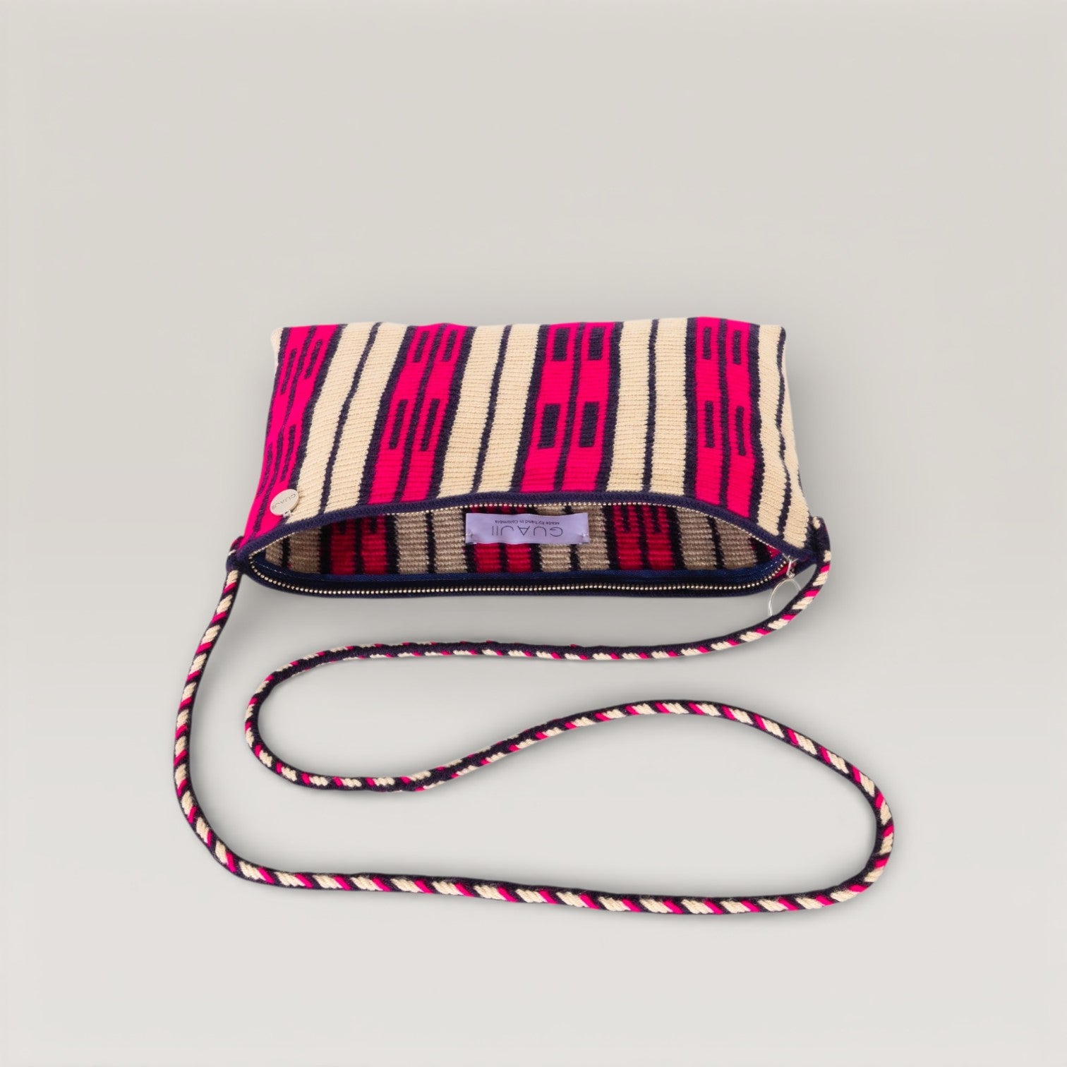 Striped crossbody clutch | Navy