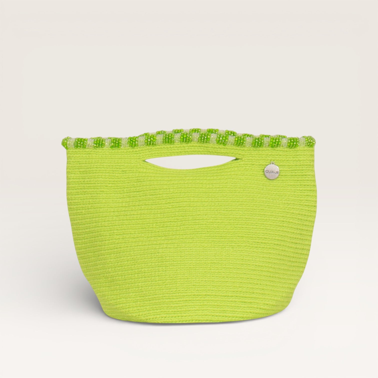 Solid top-handle bag | Lime