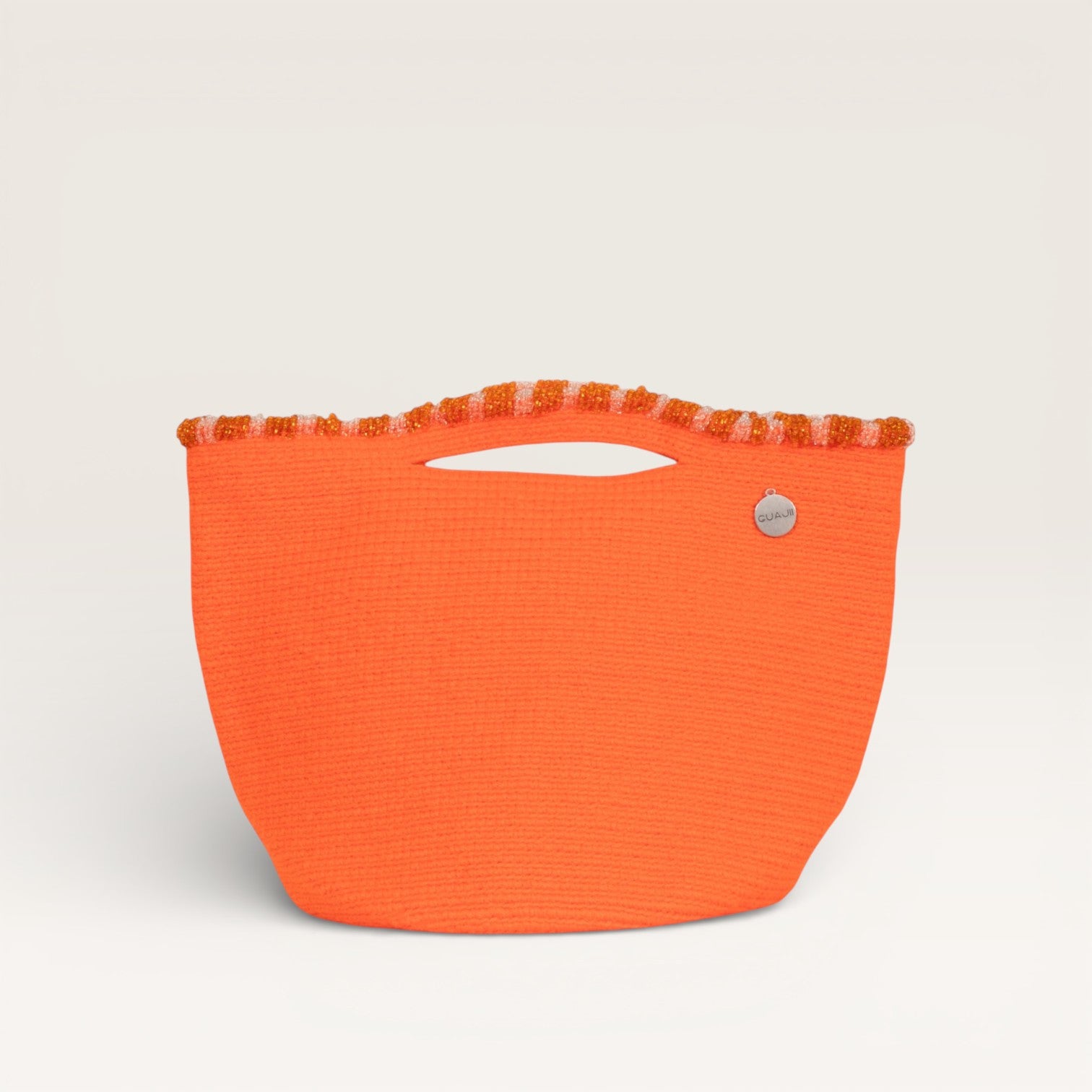 Solid top-handle bag | Tangerine