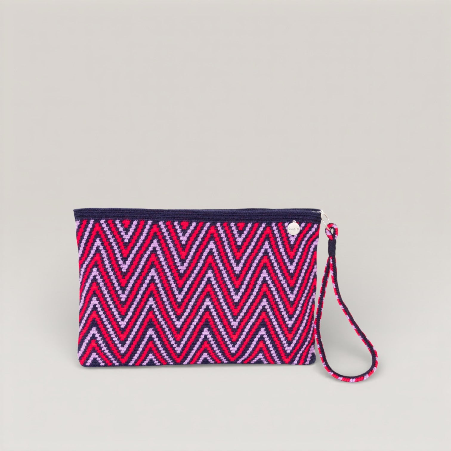 Zigzag square clutch | Navy