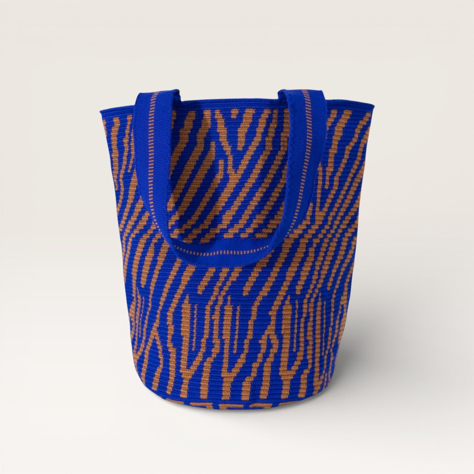 Abstract round tote M | Cobalt