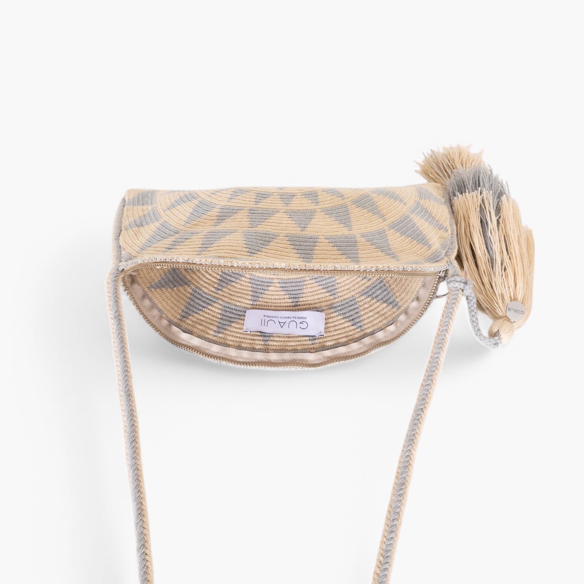Geometric half-moon crossbody | Pastel light blue
