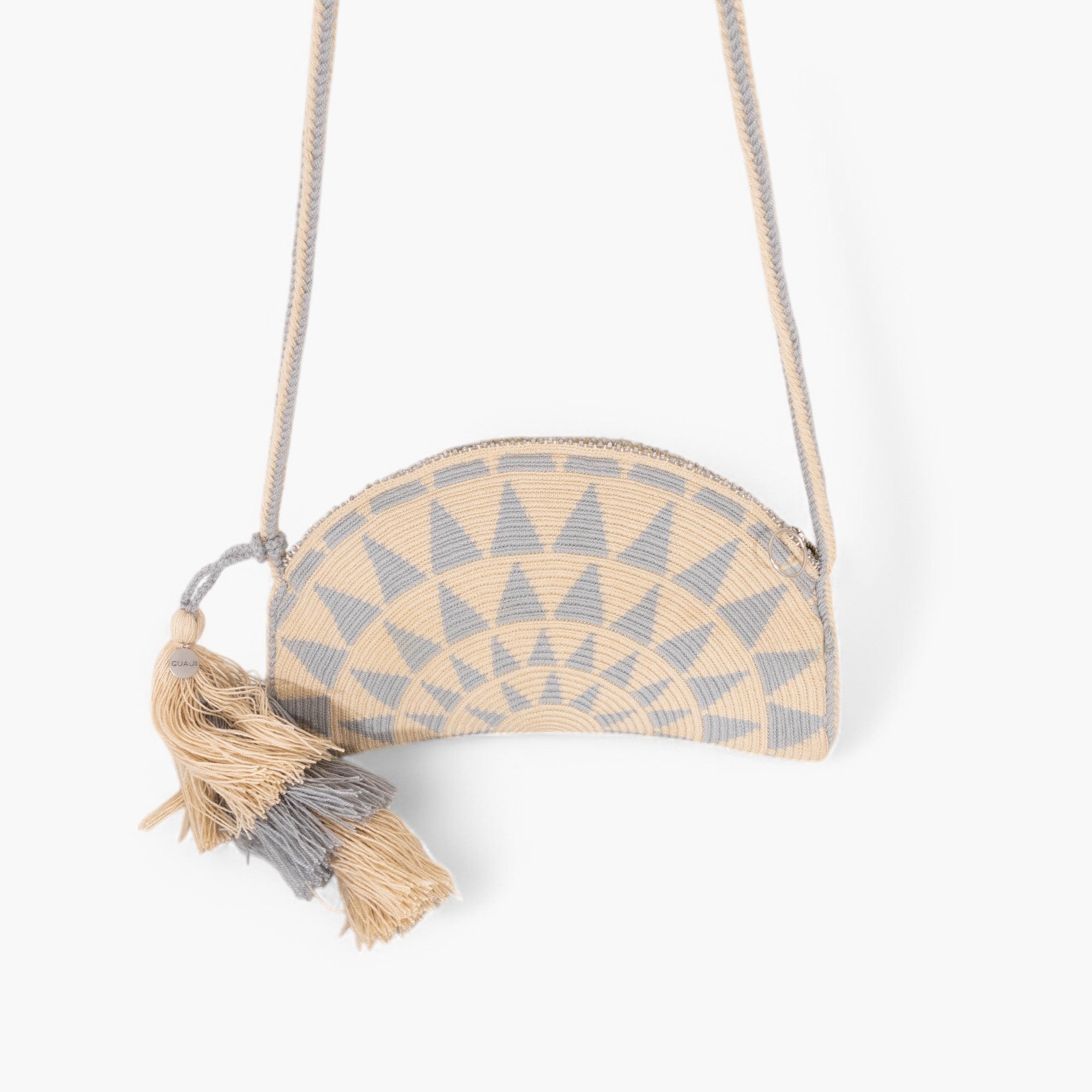 Geometric half-moon crossbody | Pastel light blue