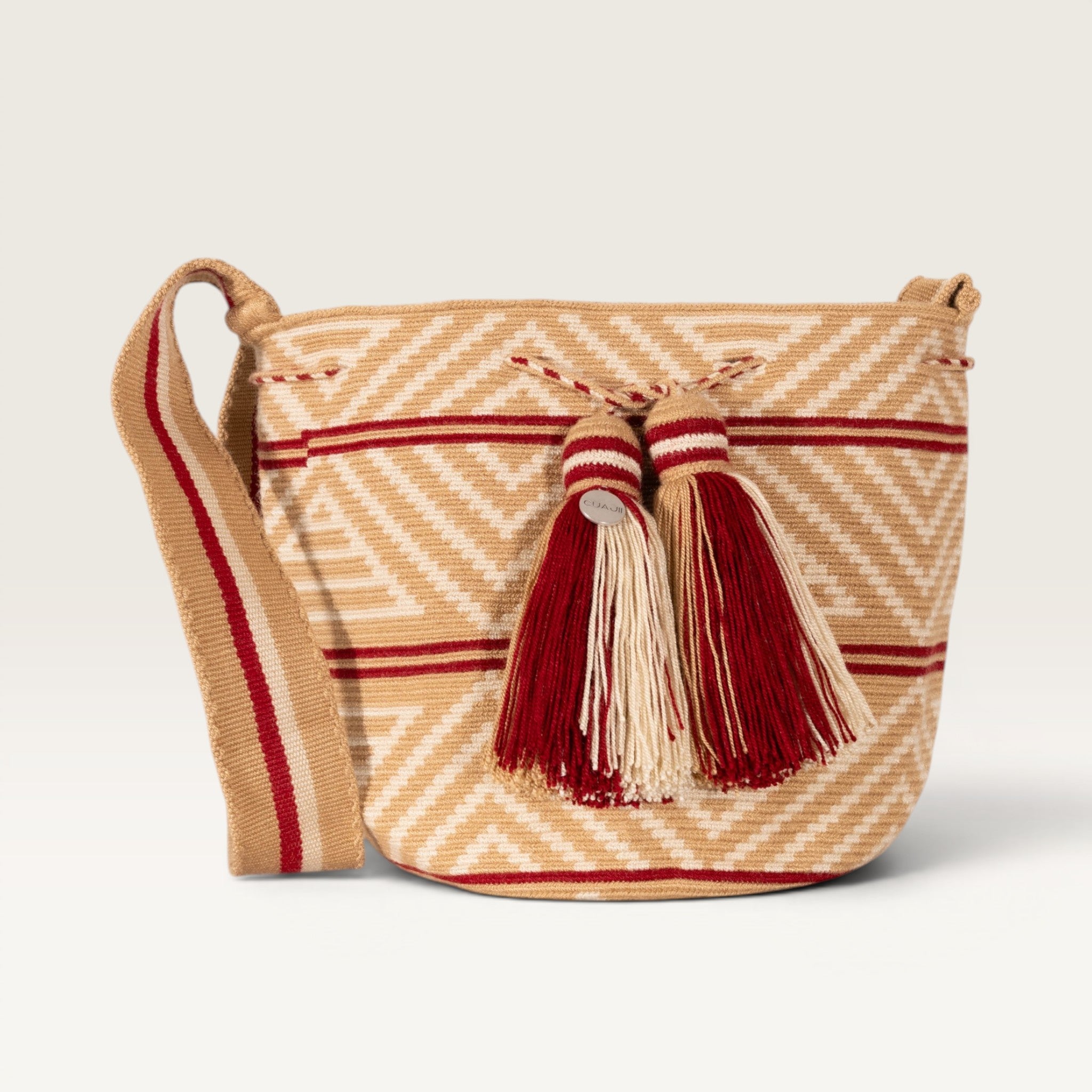 Geometric crossbody M | Almond