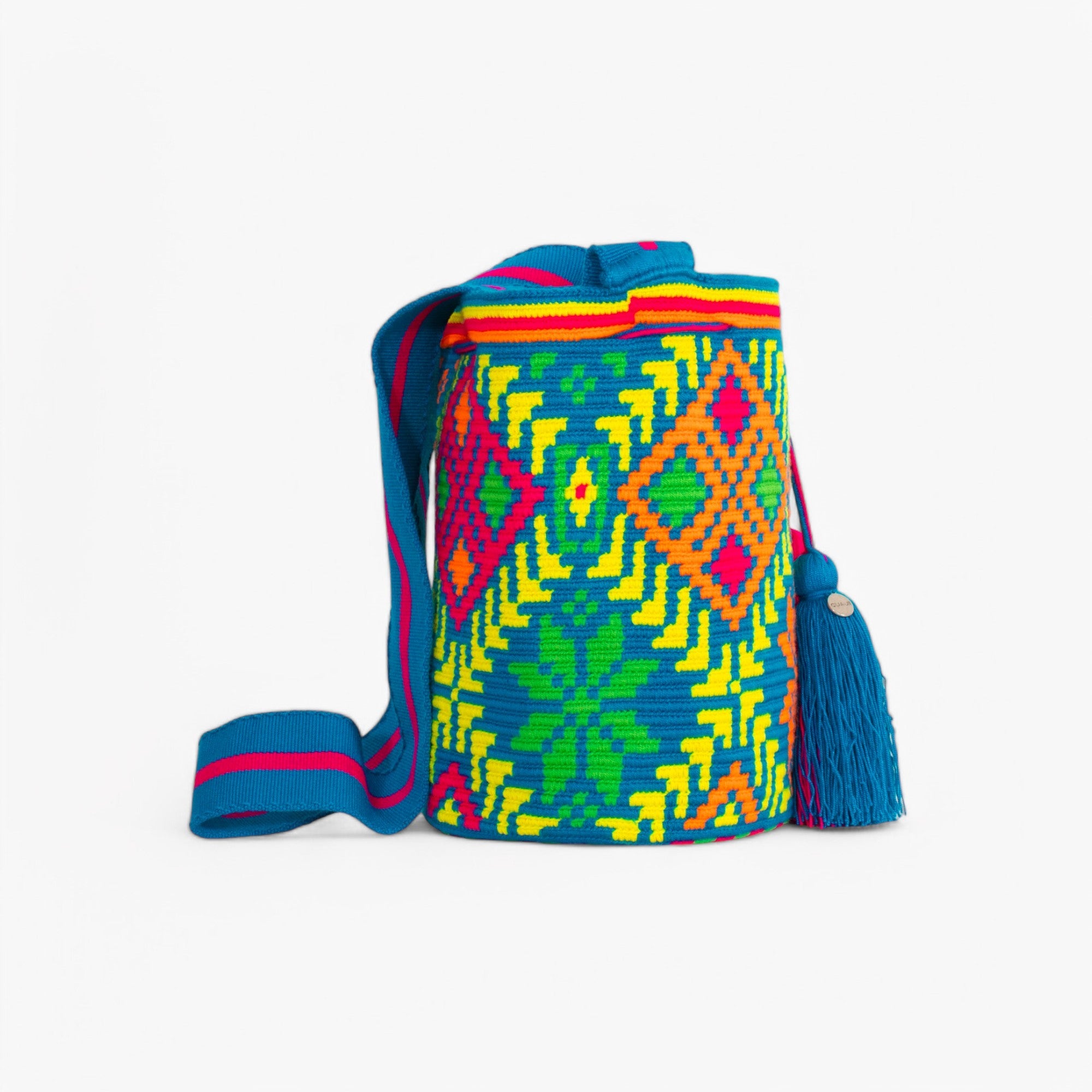 Geometric crossbody bag L | Cerulean