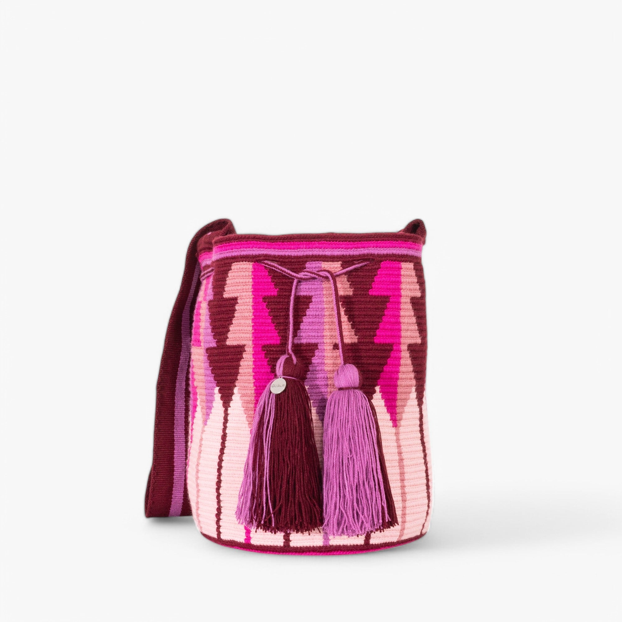Geometric crossbody bag L | Berry