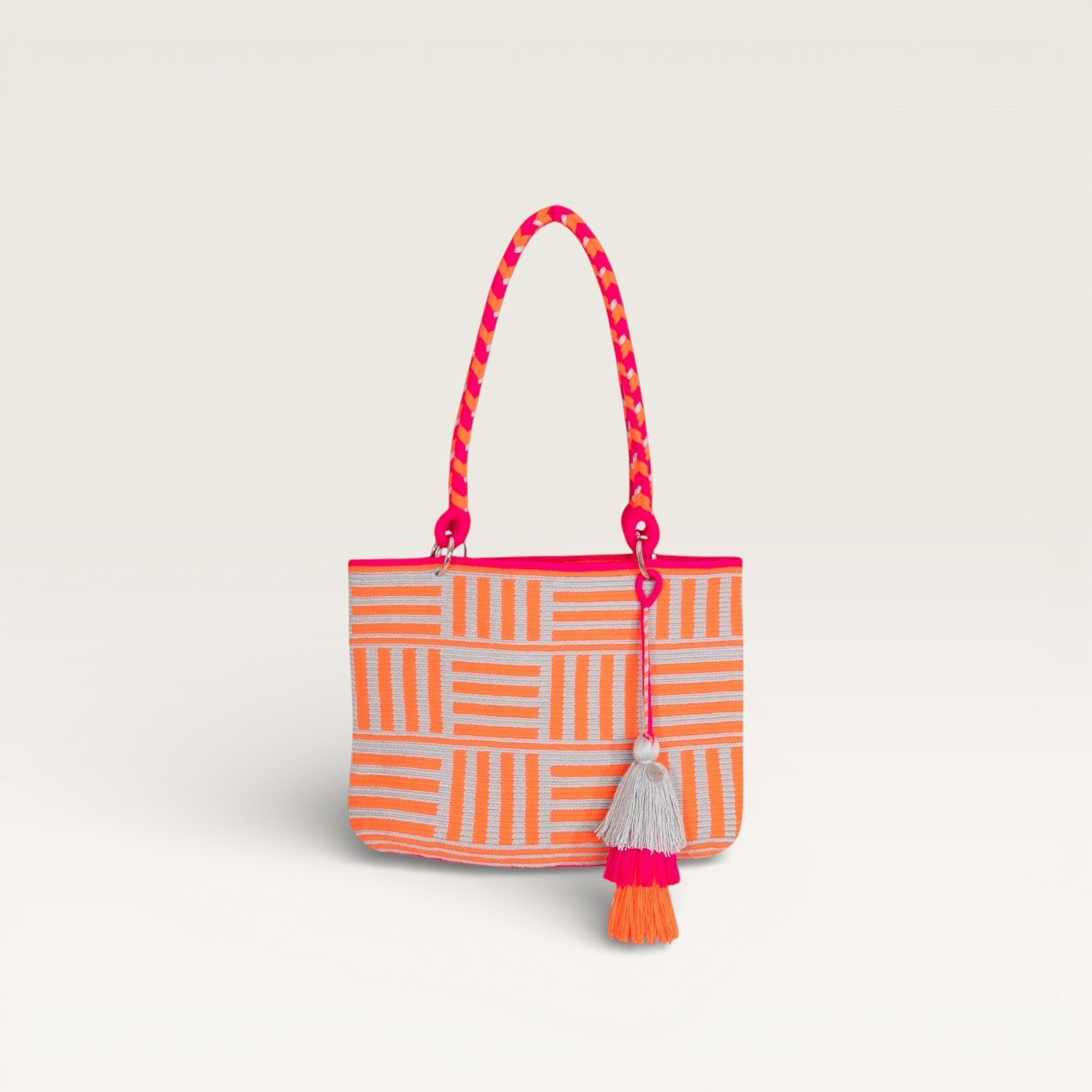 Geometric oval shoulder bag | Tangerine
