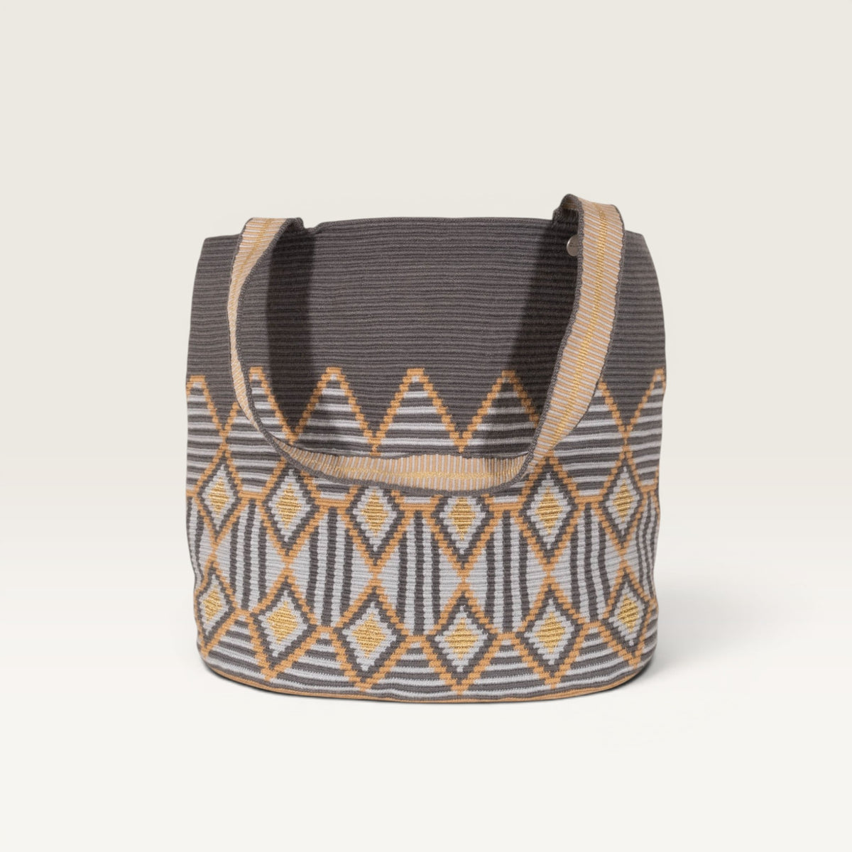 Geometric oval tote | Brass