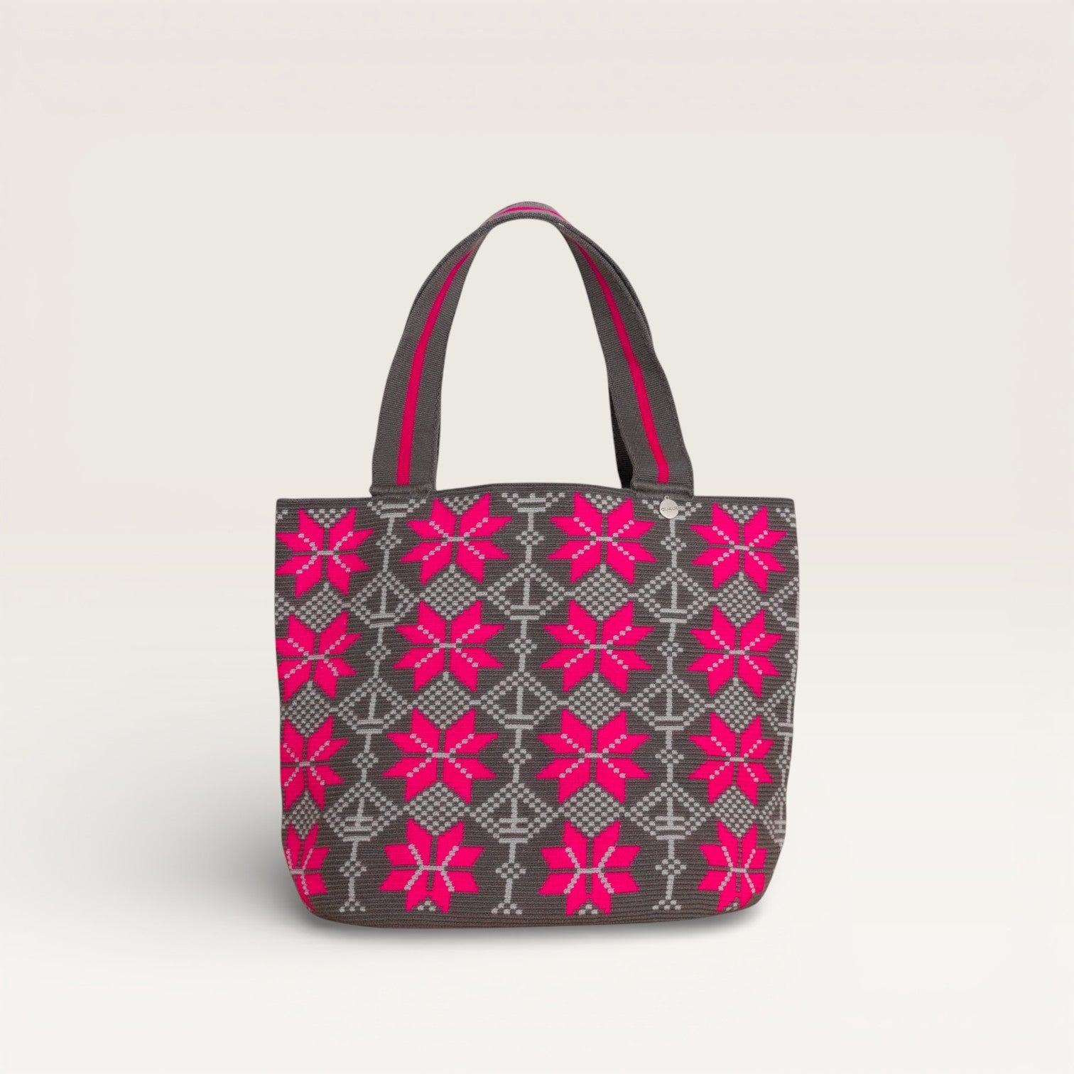 Geometric oval tote | Magenta