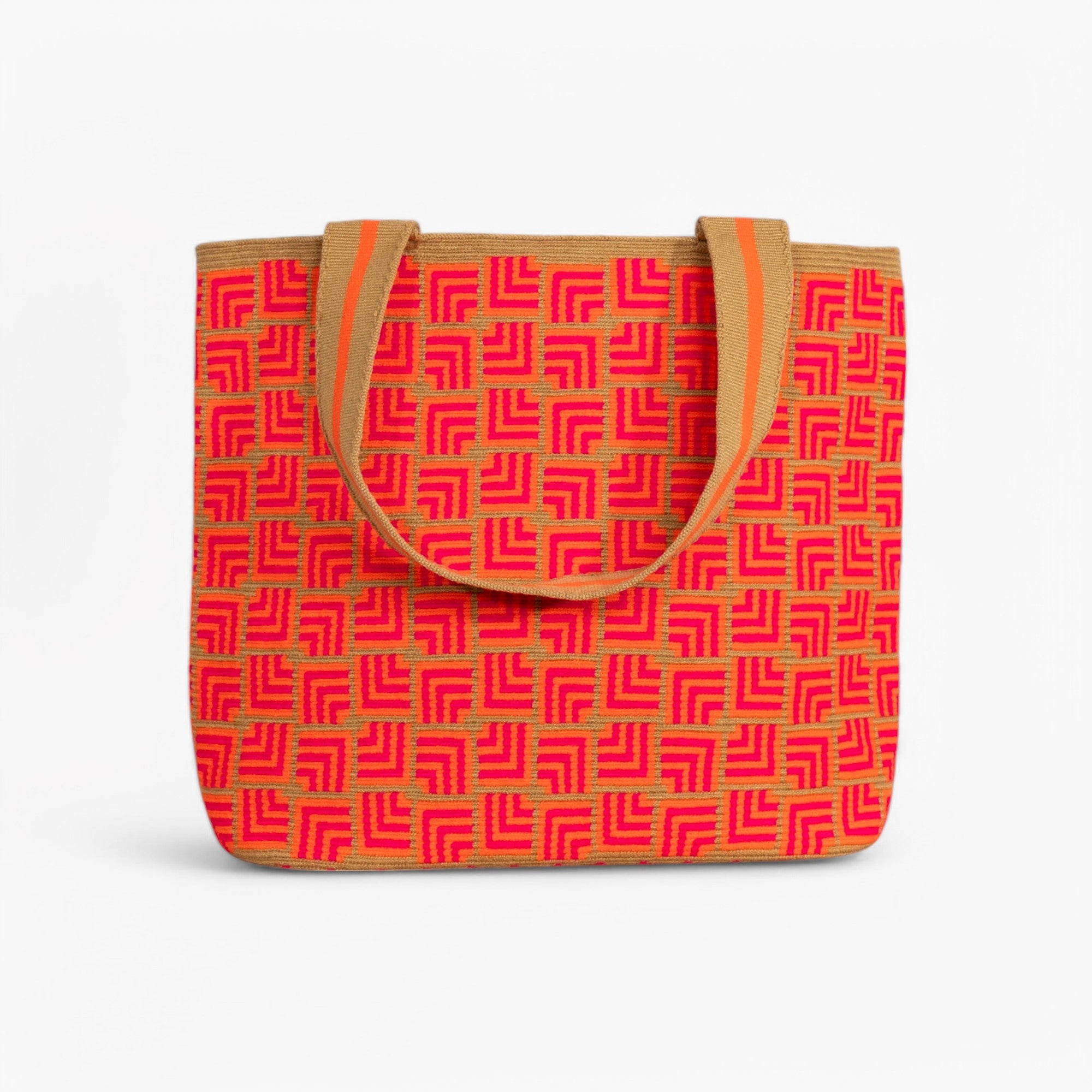 Geometric oval tote | Orange soda