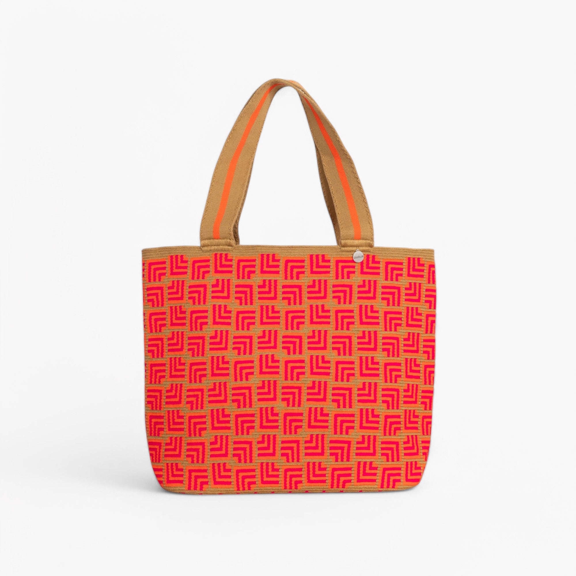 Geometric oval tote | Orange soda