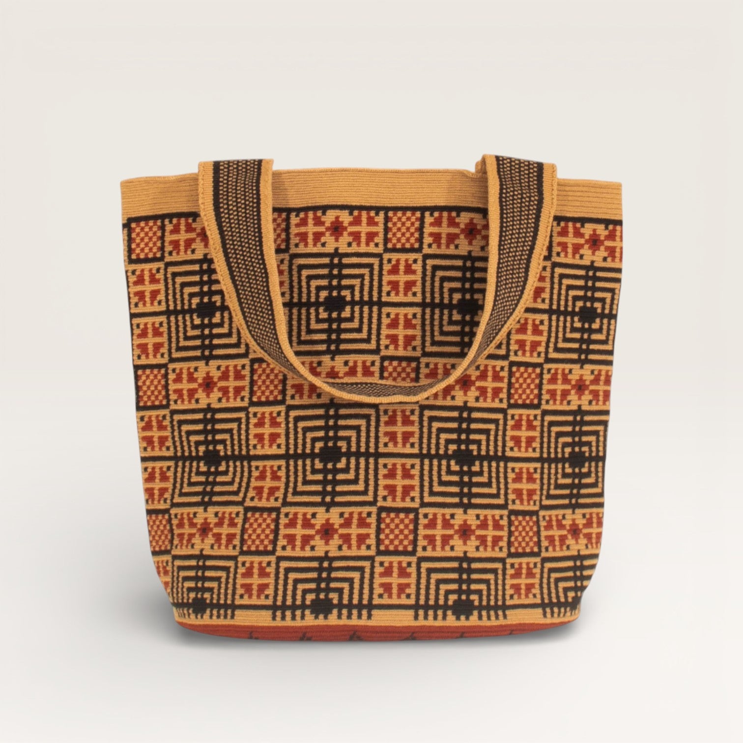 Geometric oval tote | Almond