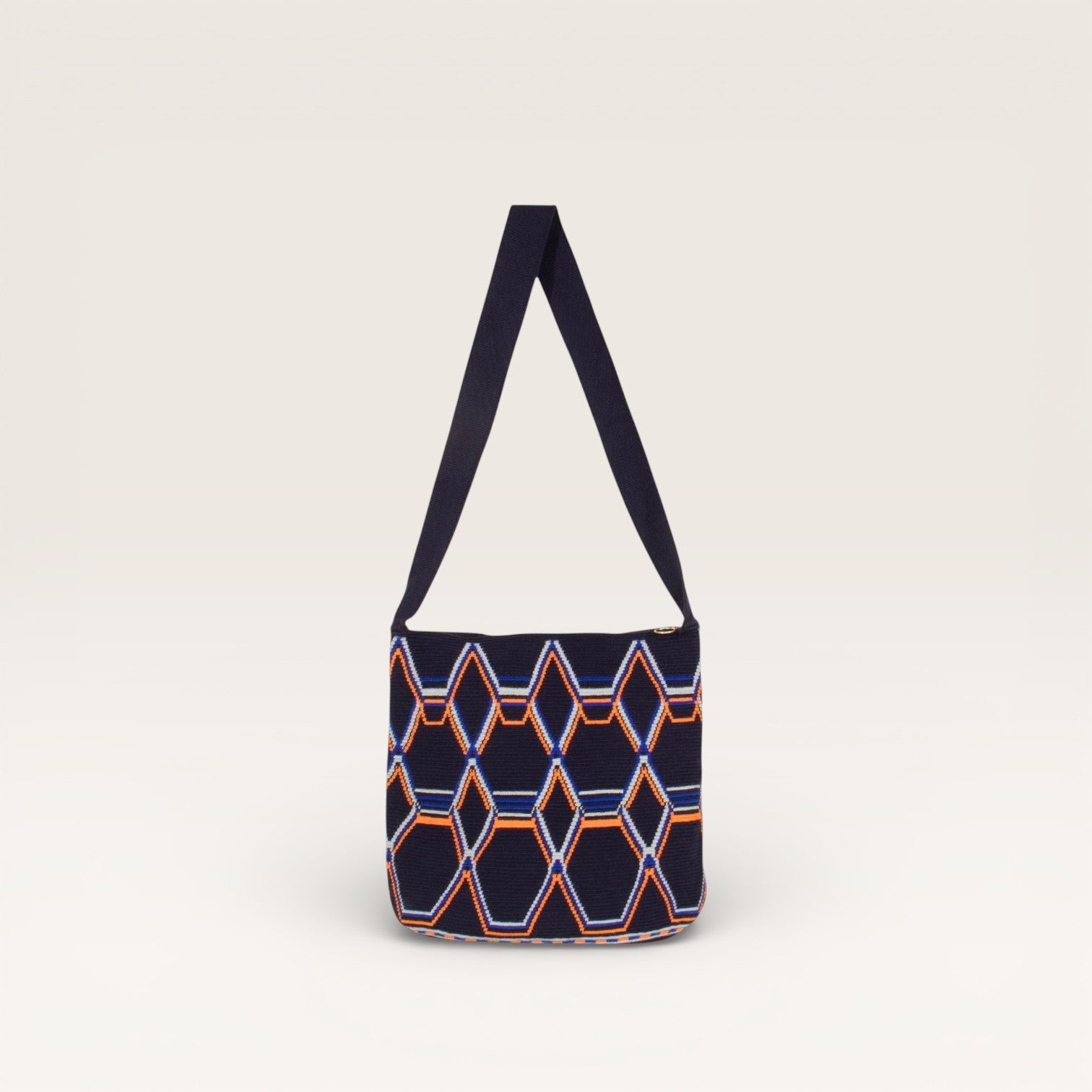 Geometric oval crossbody bag | Navy