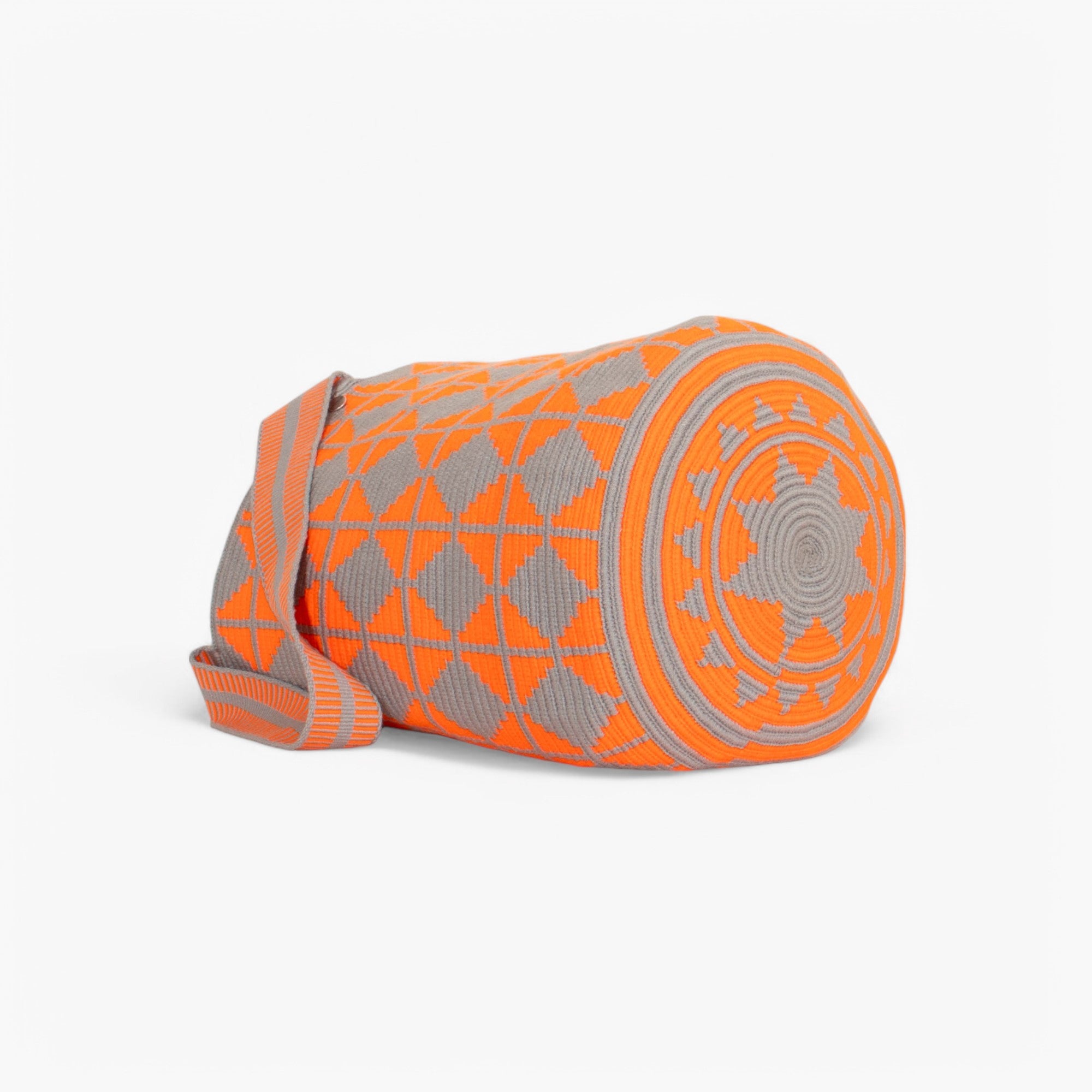 Bolso tote redondo geométrico L | Mandarina