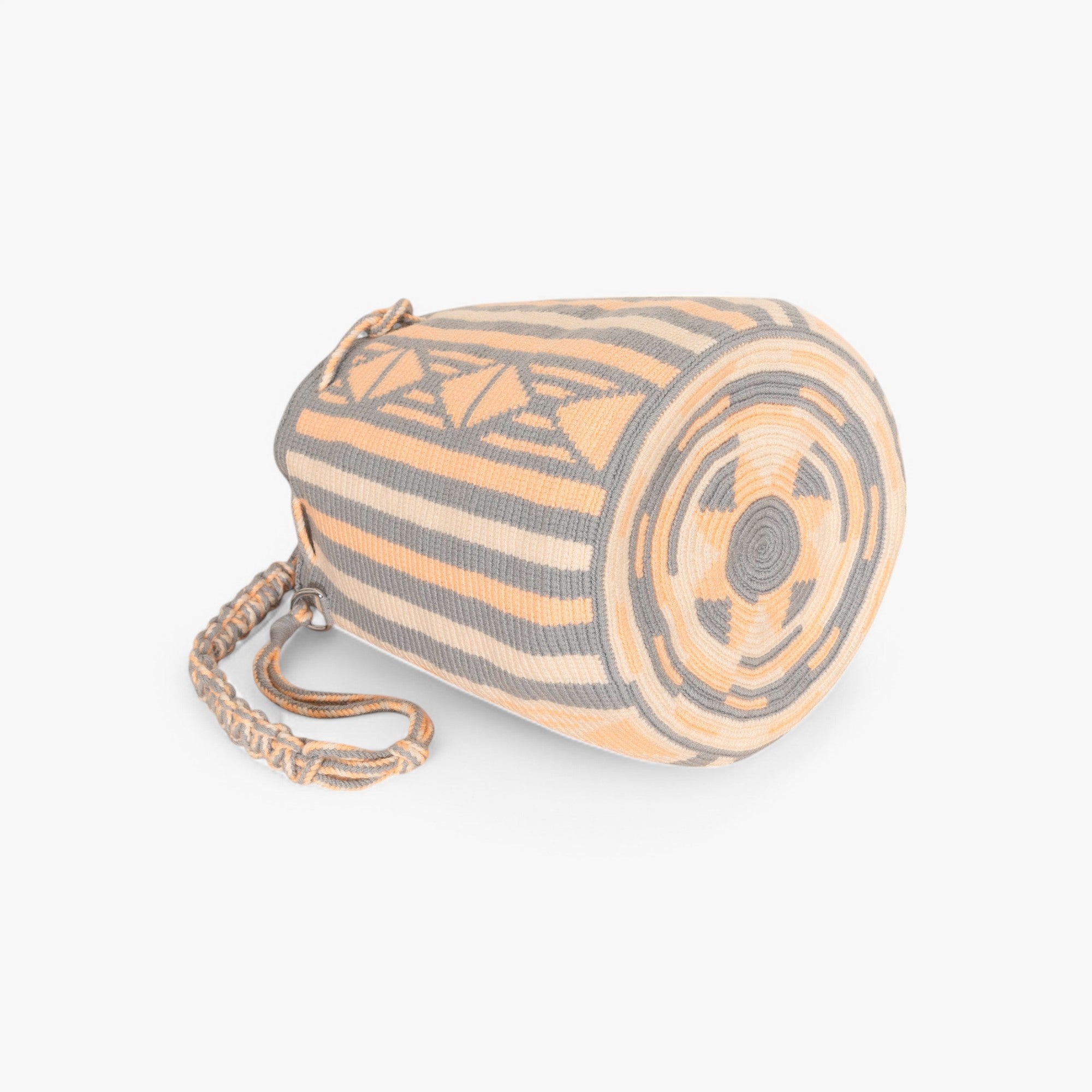 Bolso bandolera redondo geométrico | Melocotón neón