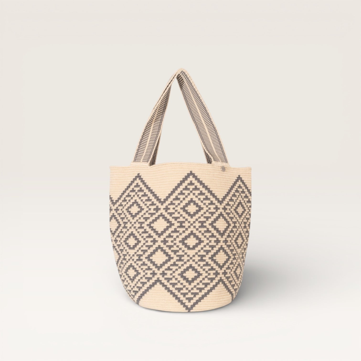 Geometric round tote L | Steel