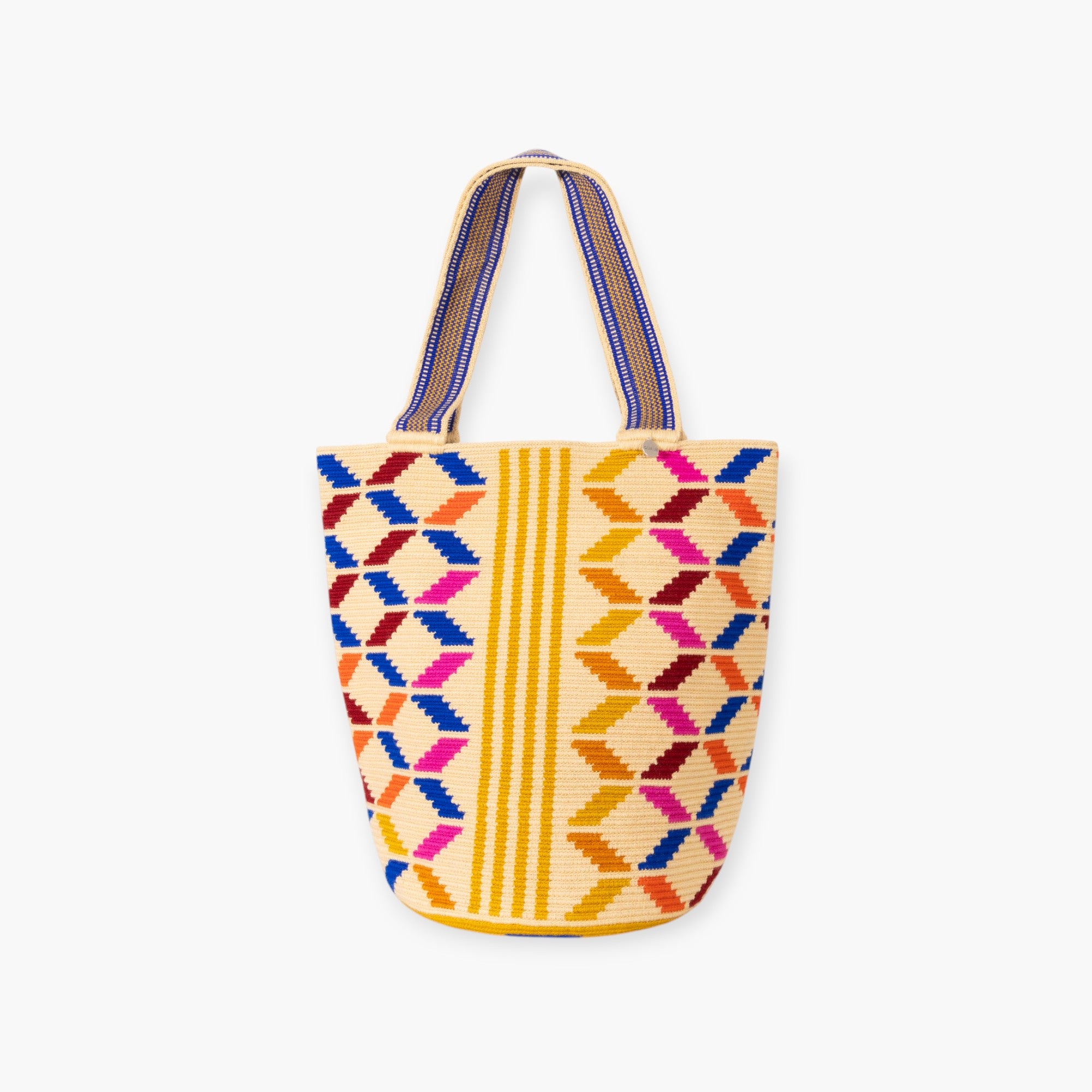 Geometric round tote L | Marigold