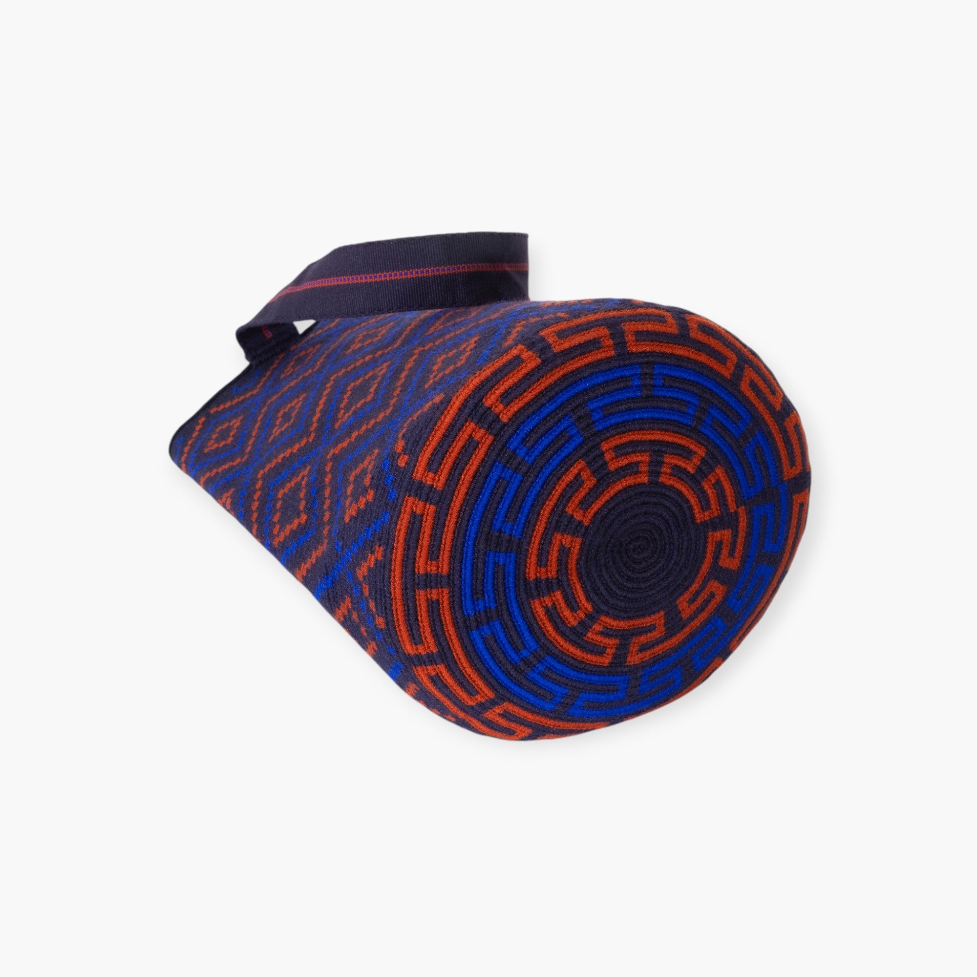 Geometric round tote L | Navy