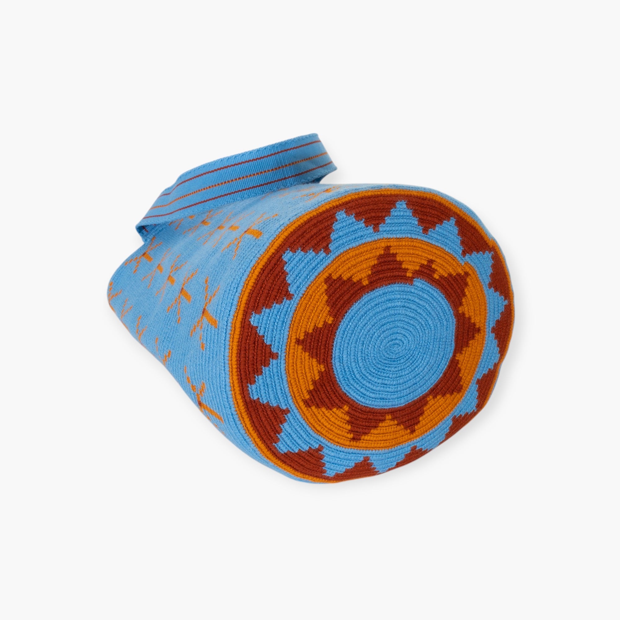 Geometric round tote L | Sky blue