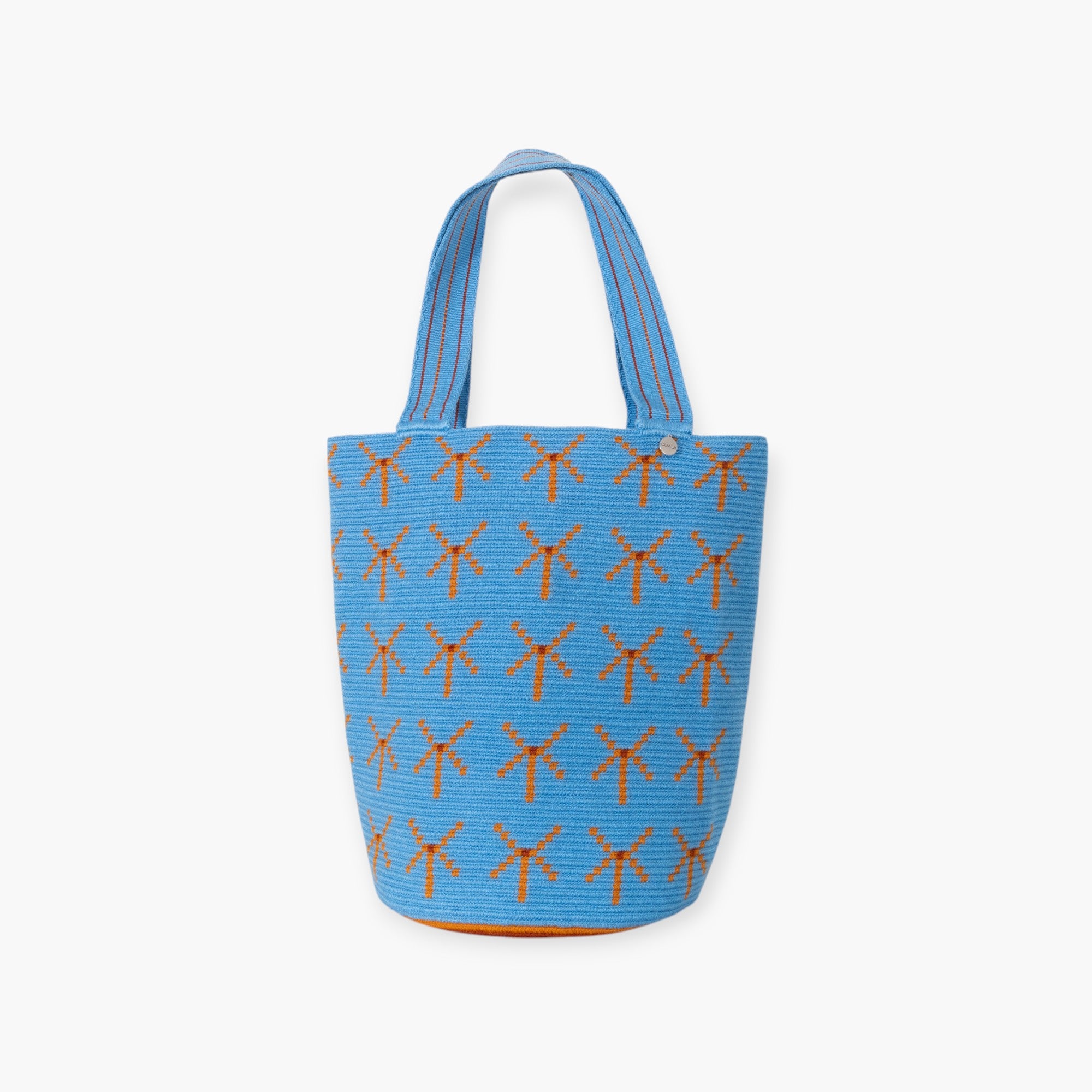 Geometric round tote L | Sky blue