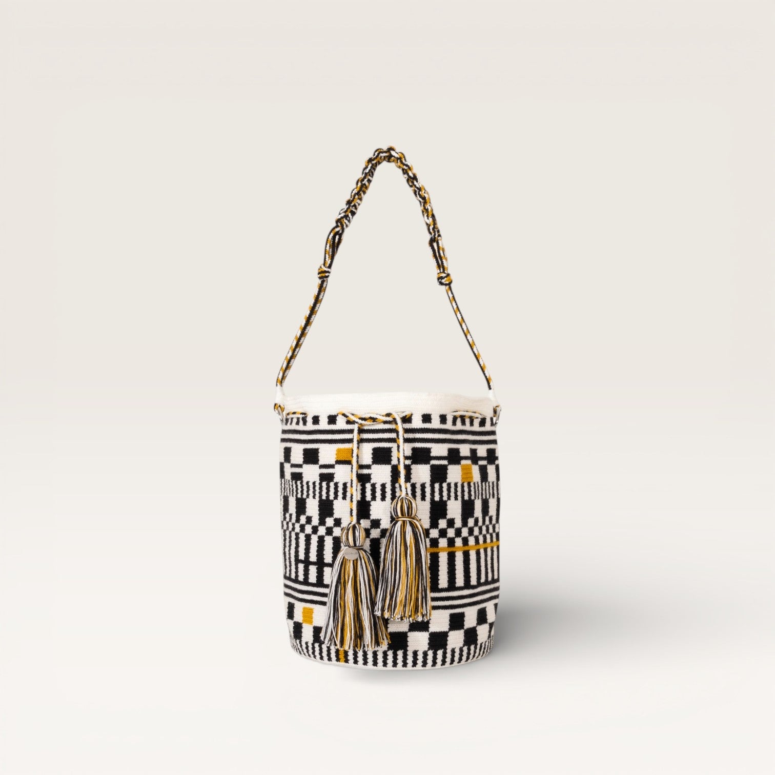 Geometric round shoulder bag | White