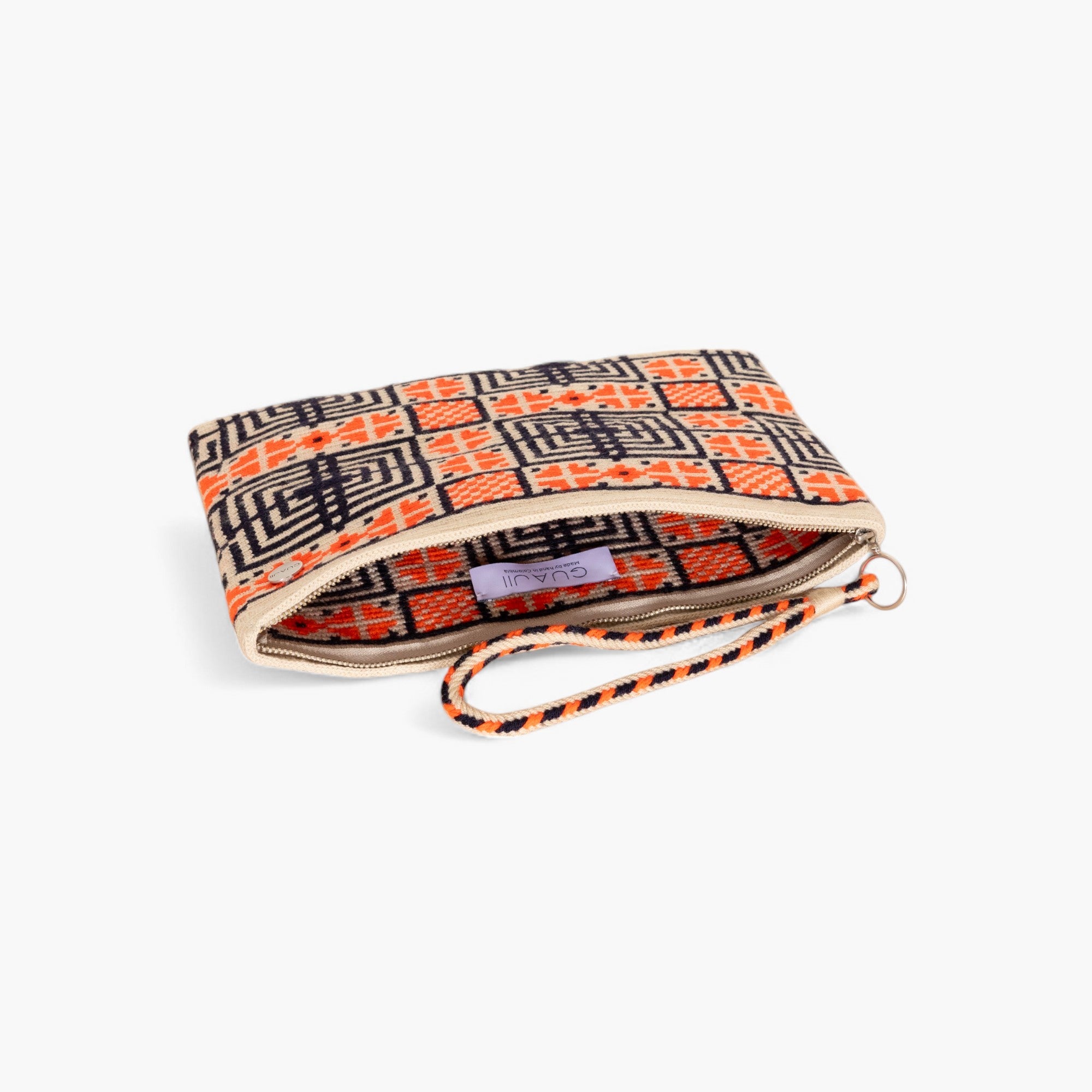 Geometric square clutch  | Tangerine