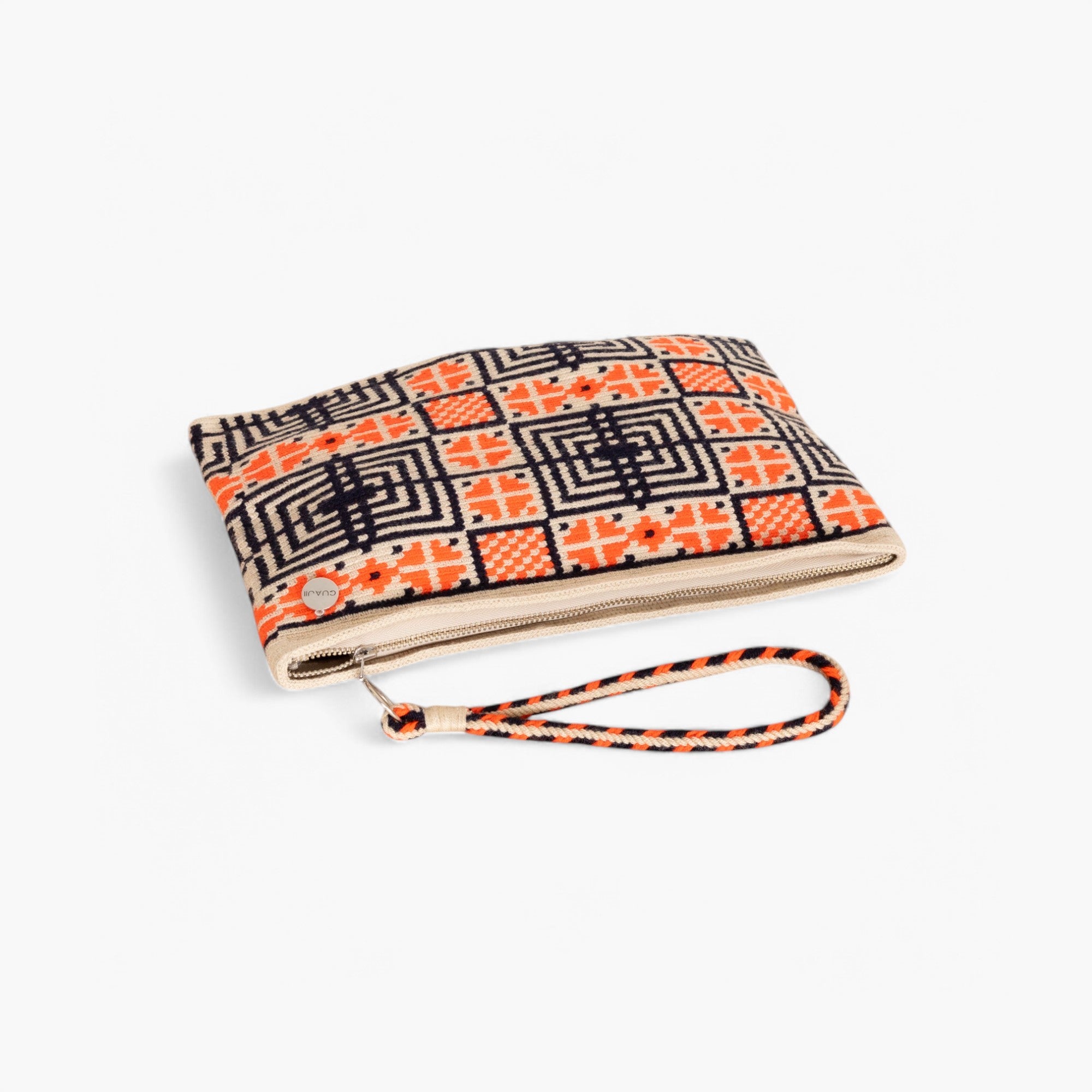 Geometric square clutch  | Tangerine