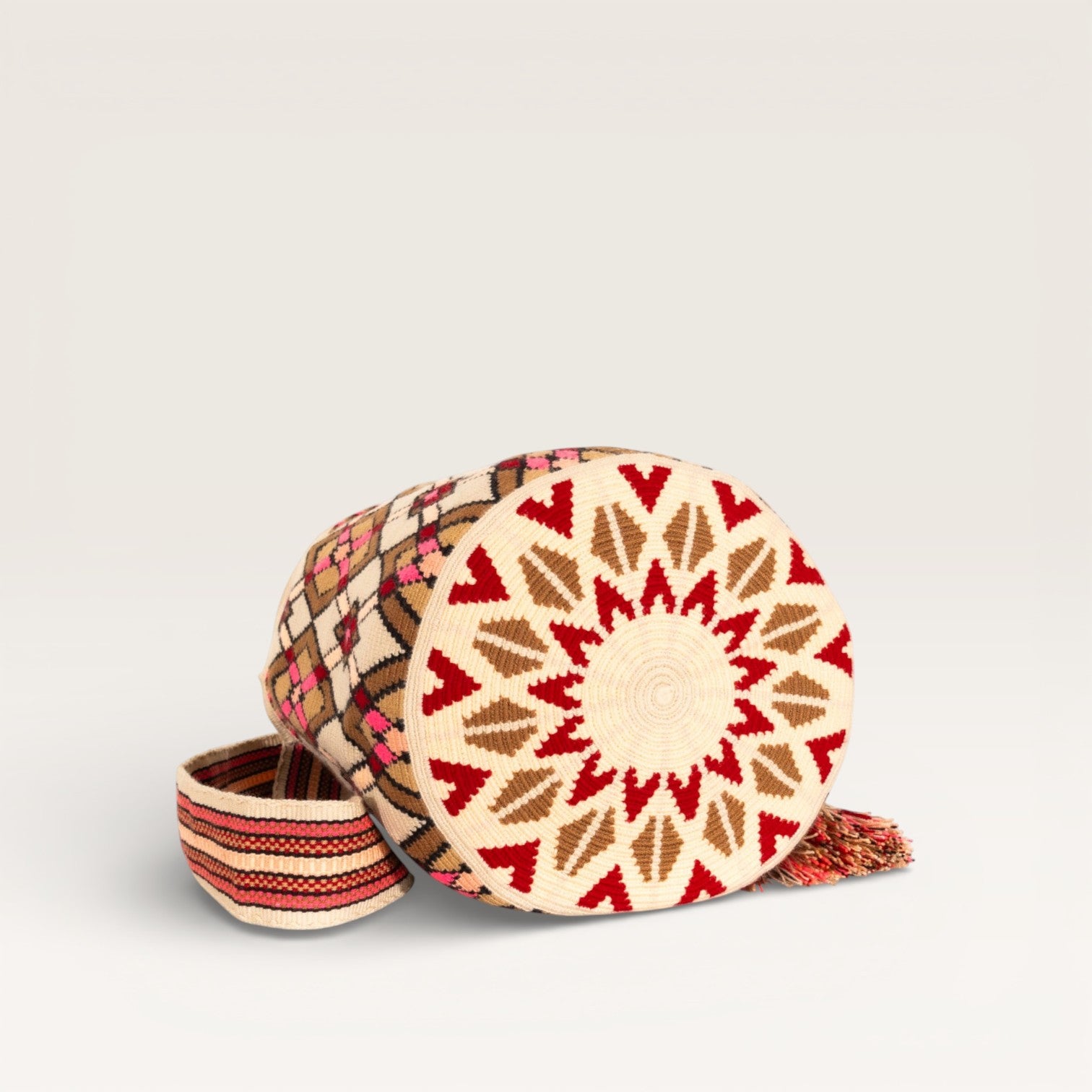 Geometric crossbody bag L | Dark sage