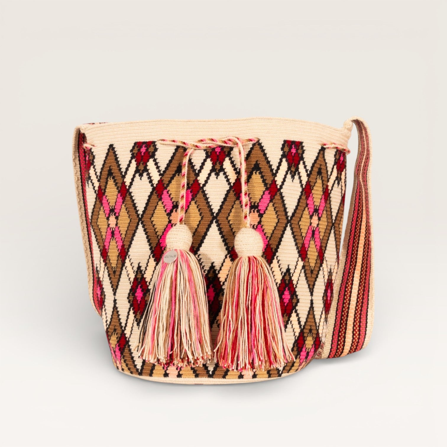 Geometric crossbody bag L | Dark sage