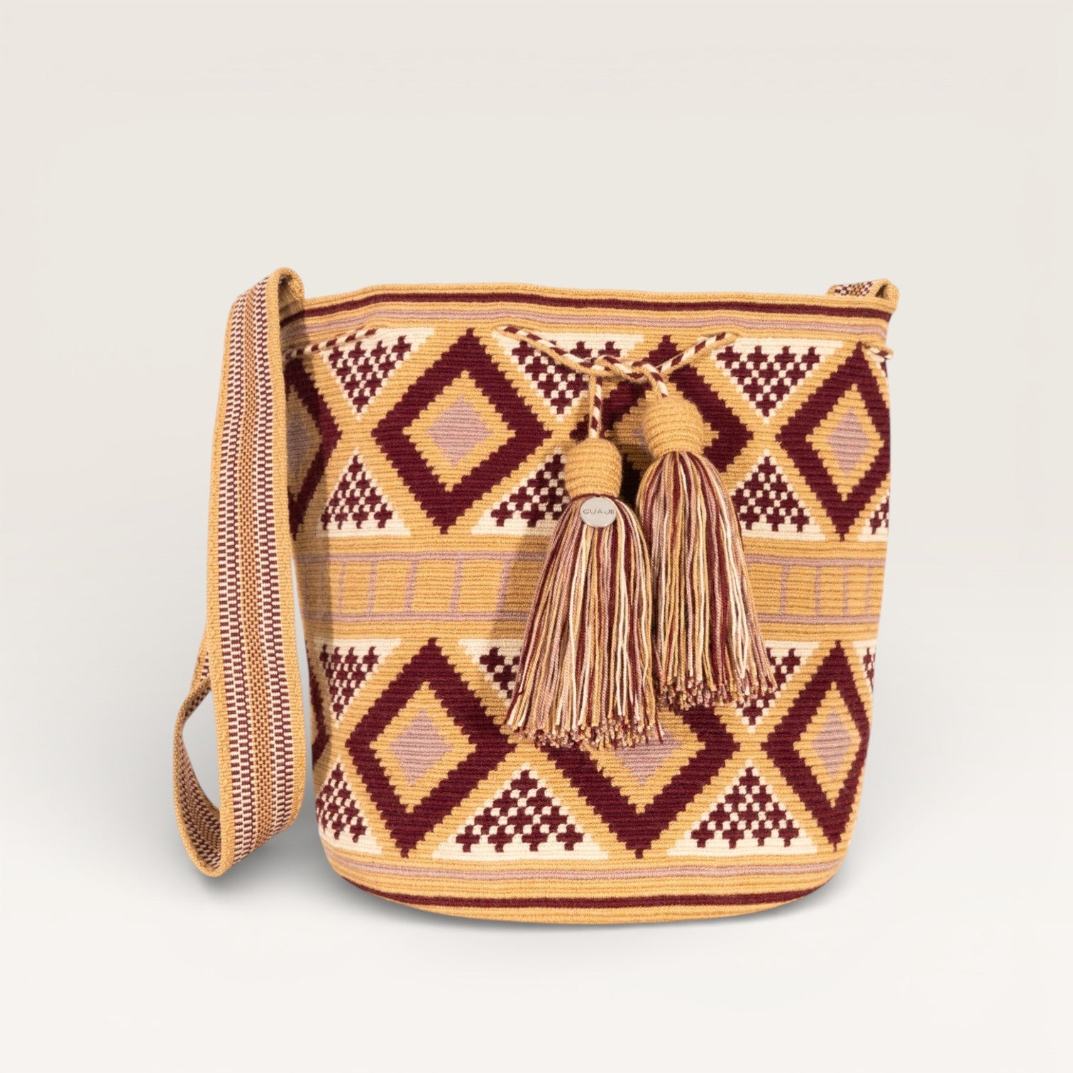 Geometric crossbody bag L | Plum